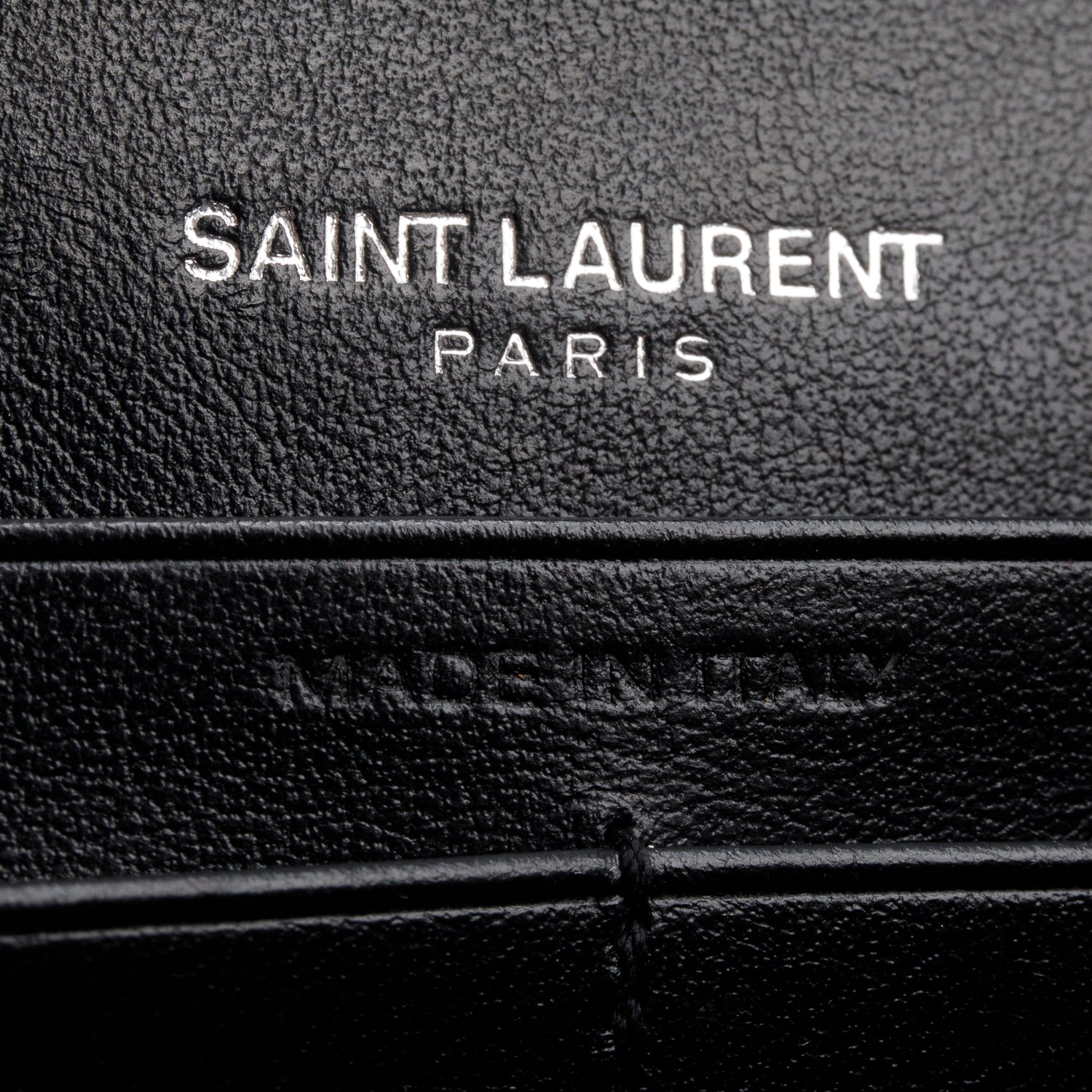Saint Laurent Black Croc Embossed Classic Cassandre Chain Wallet w/ Box