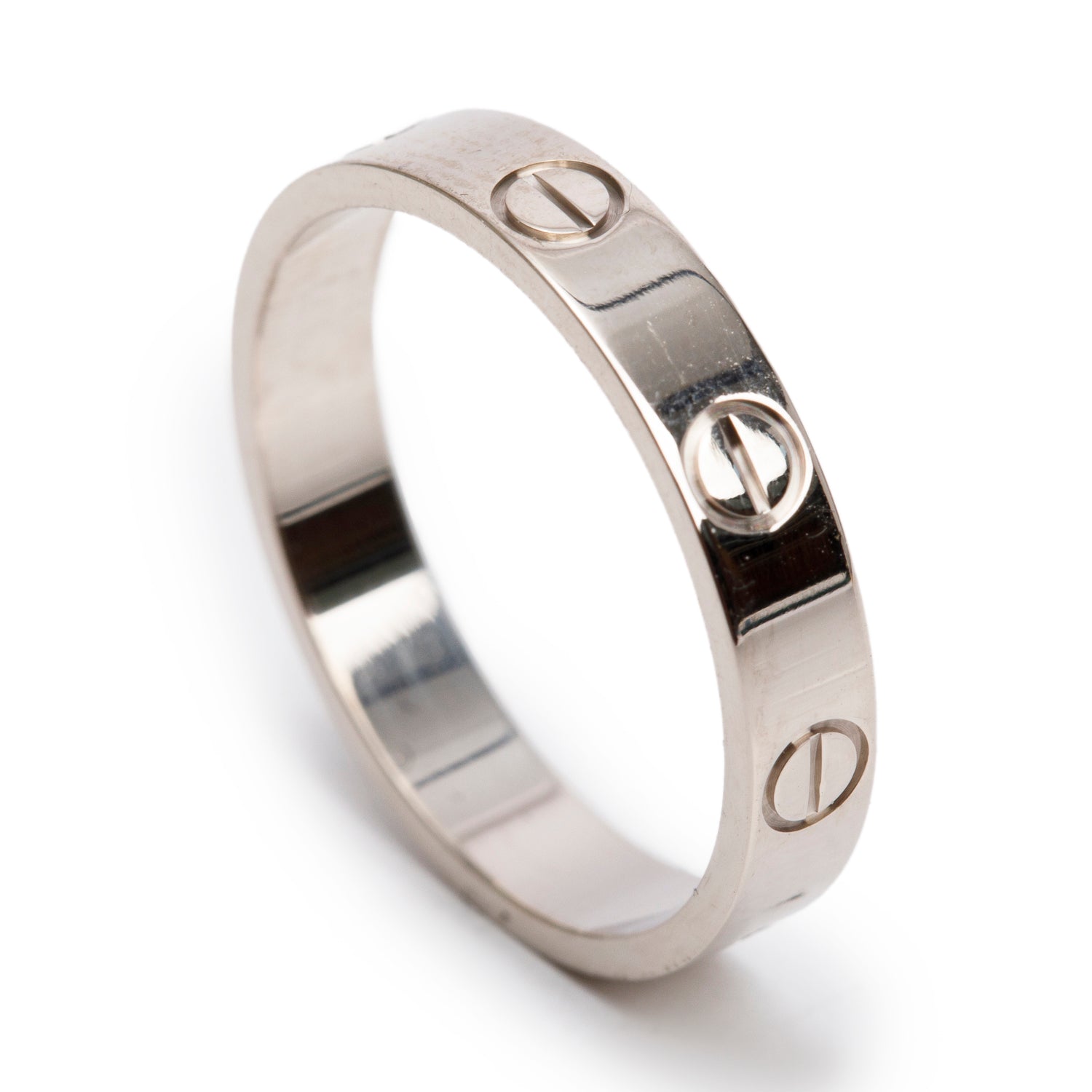 Cartier 2023 18k White Gold 3.6 MM Love Wedding Band Ring, Size 54 6 w/ Box, Receipt & Certificate