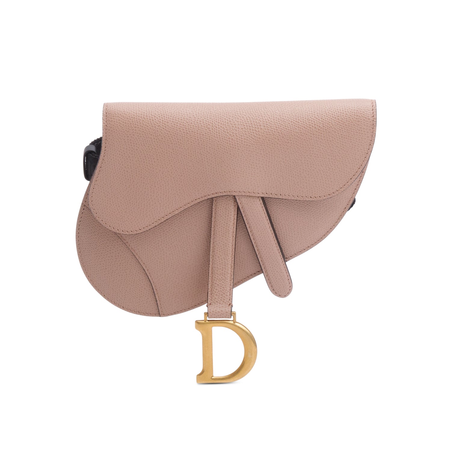 Christian Dior Pink Grained Calfskin Saddle Belt Bag