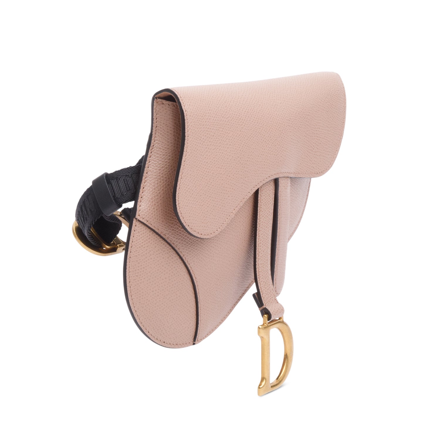 Christian Dior Pink Grained Calfskin Saddle Belt Bag