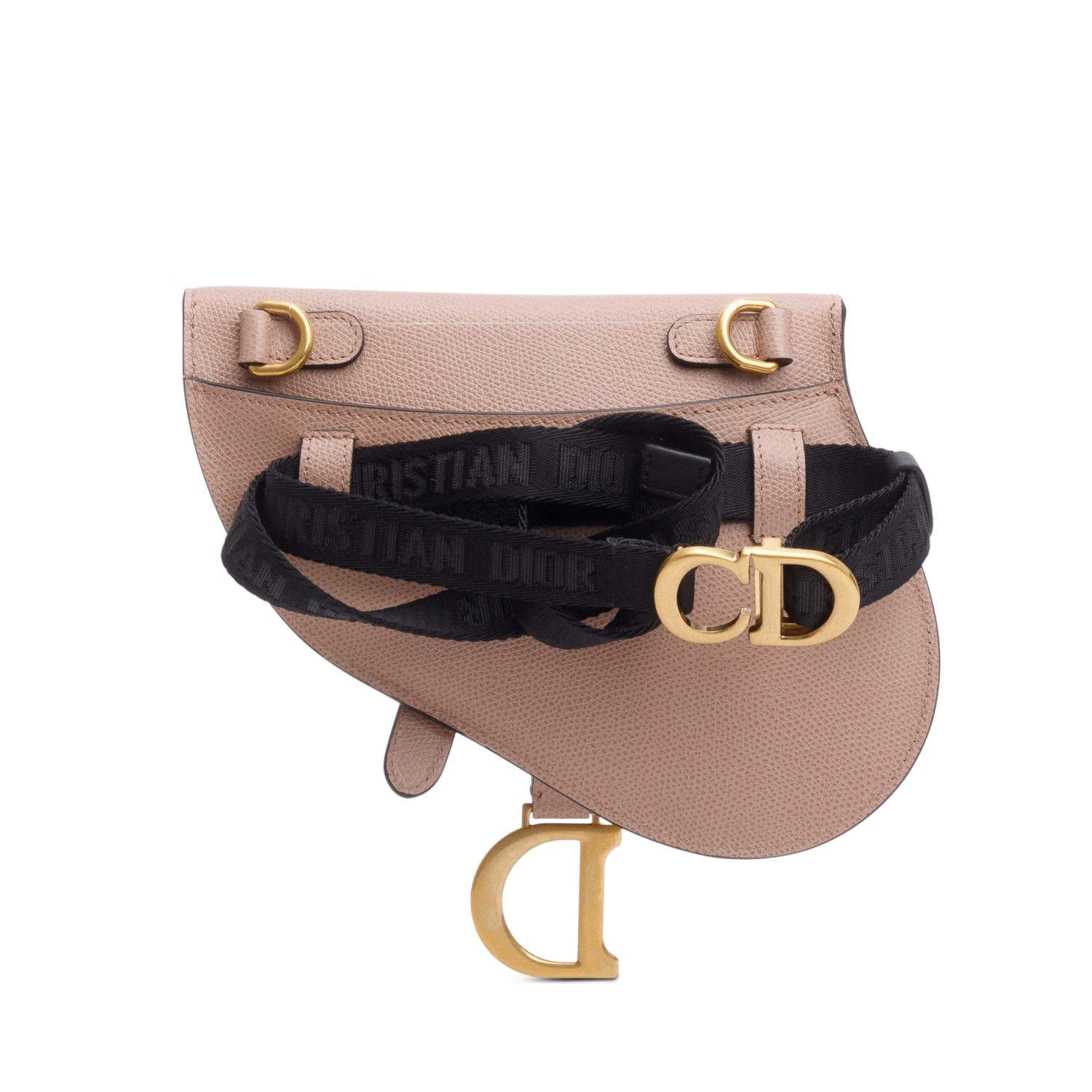 Christian Dior Pink Grained Calfskin Saddle Belt Bag