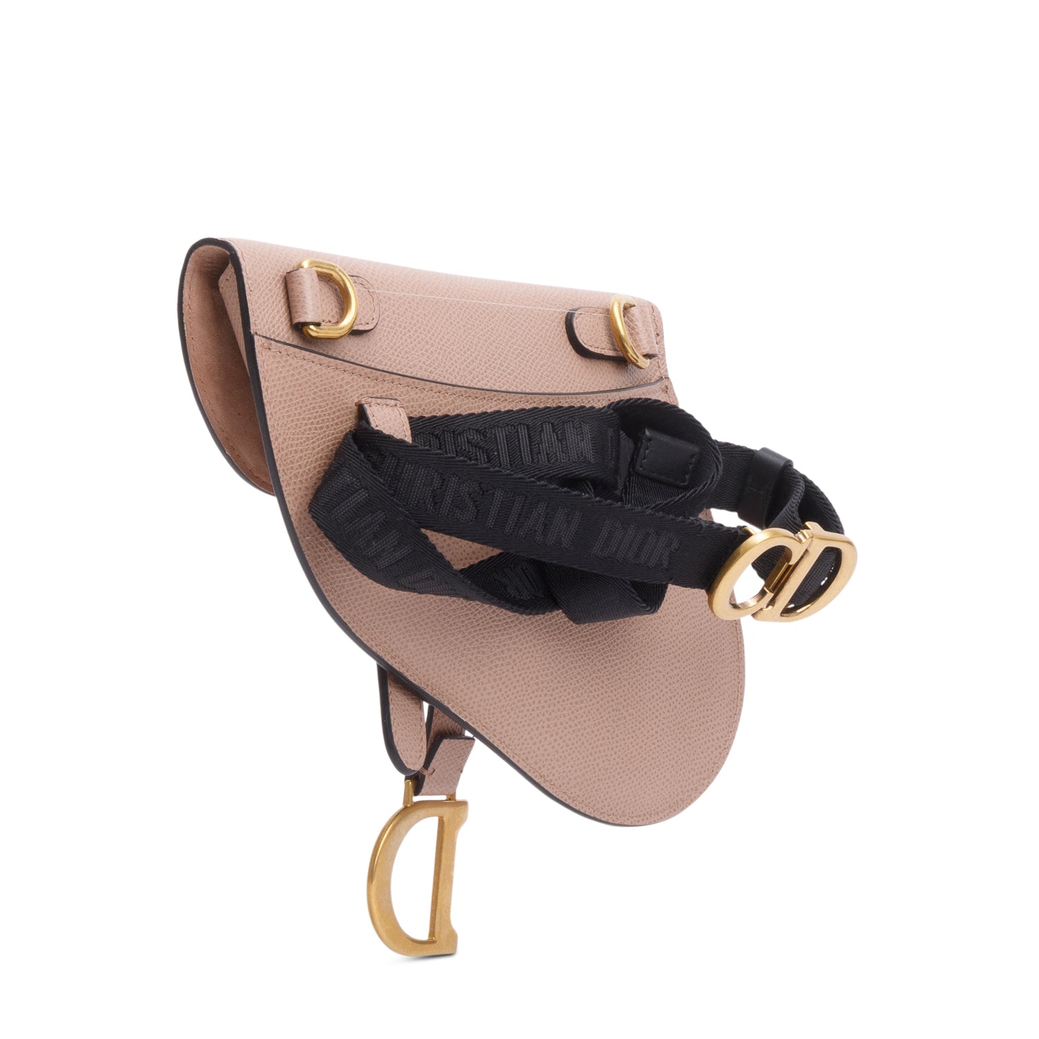 Christian Dior Pink Grained Calfskin Saddle Belt Bag