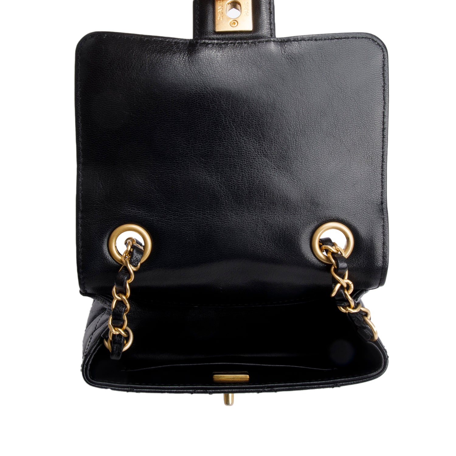 Chanel 2022 Black Goatskin Retro Classic Mini Square Flap Bag w/ Box & Receipt