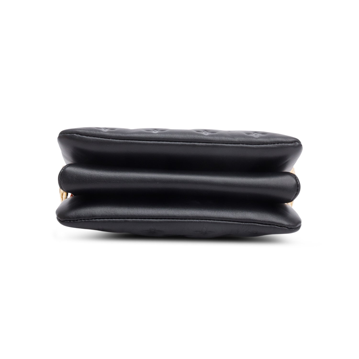 Louis Vuitton Black Lambskin Embossed Monogram Coussin BB w/ Box & Straps