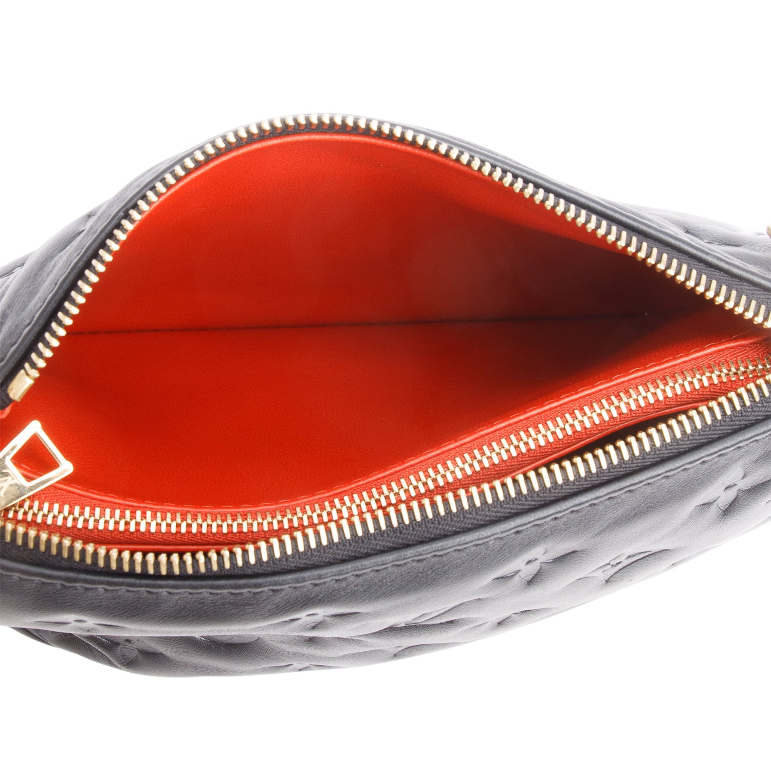 Louis Vuitton Black Lambskin Embossed Monogram Coussin BB w/ Box & Straps