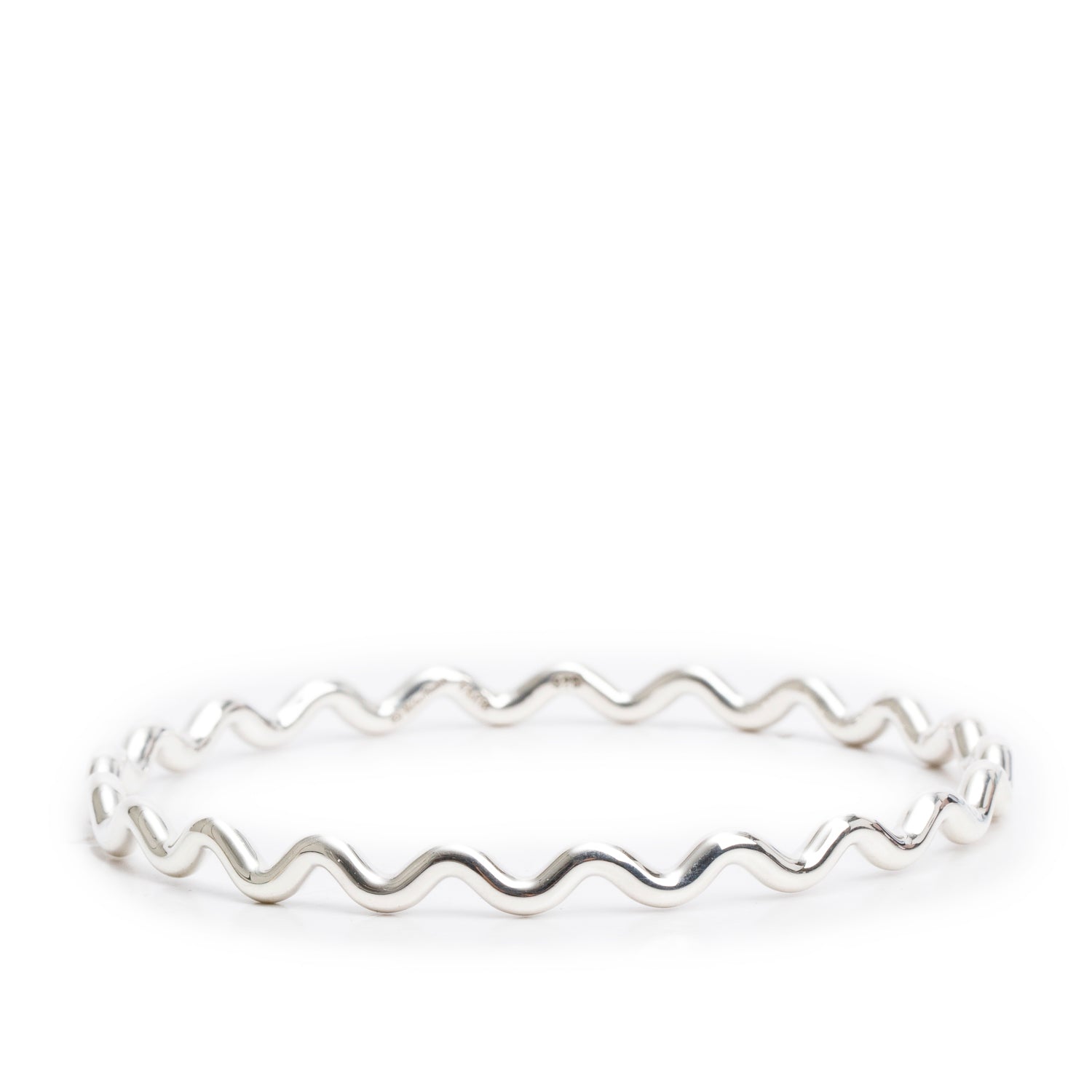 Tiffany & Co. Paloma Picasso Sterling Silver Zig Zag Wave Bangle Bracelet