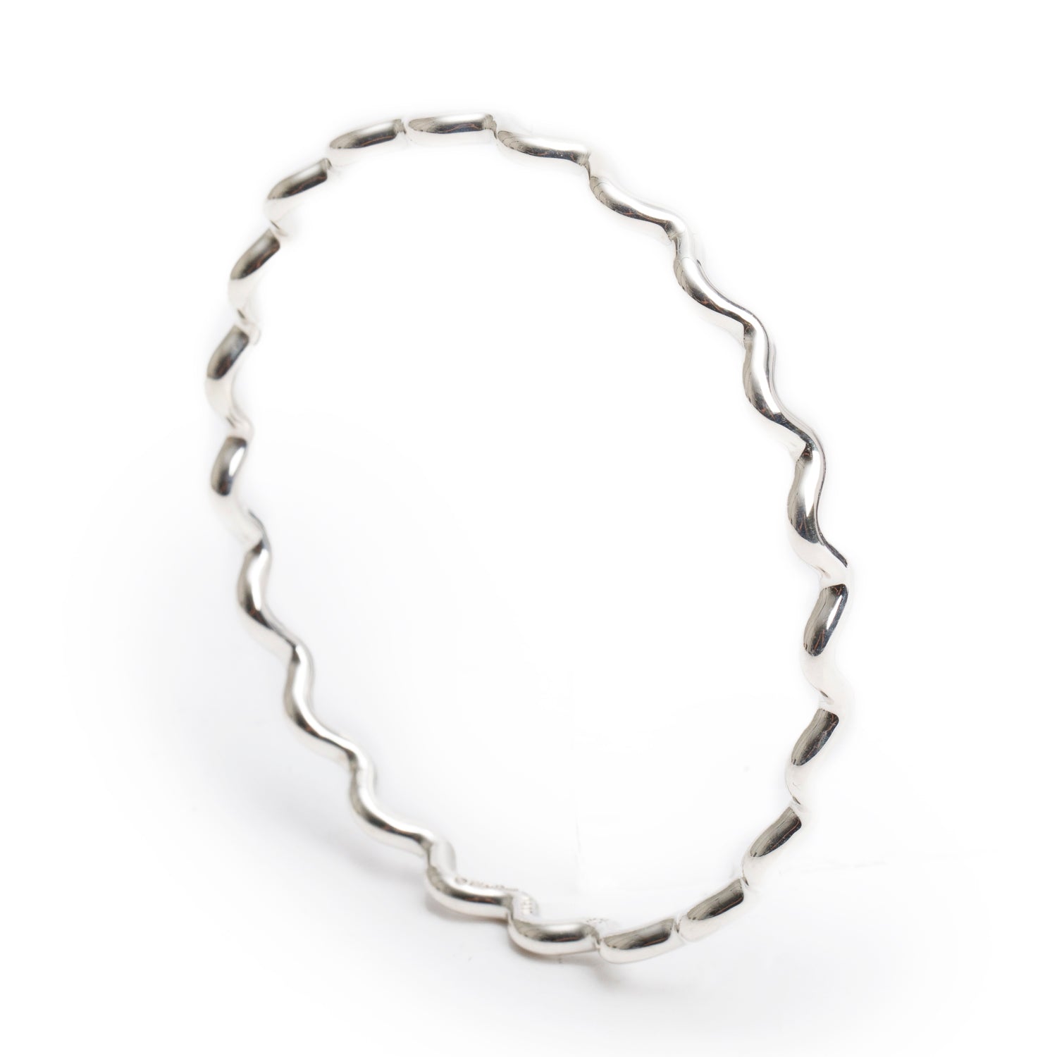 Tiffany & Co. Paloma Picasso Sterling Silver Zig Zag Wave Bangle Bracelet