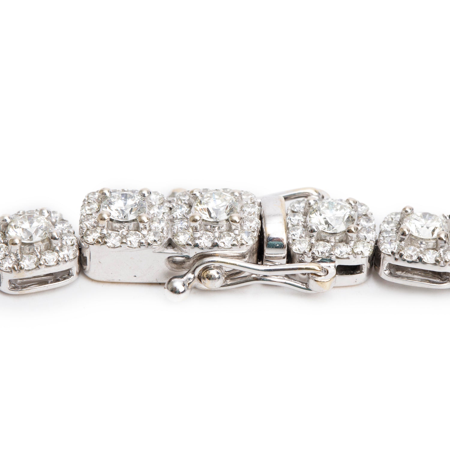 14k White Gold 28.55 tcw. Diamond Cluster Long Necklace