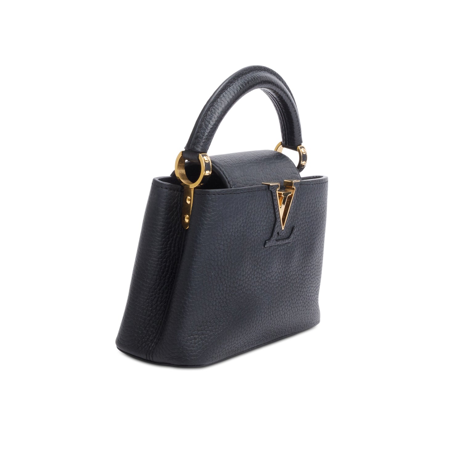 Louis Vuitton Black Taurillon Leather Mini Capucines w/ Strap