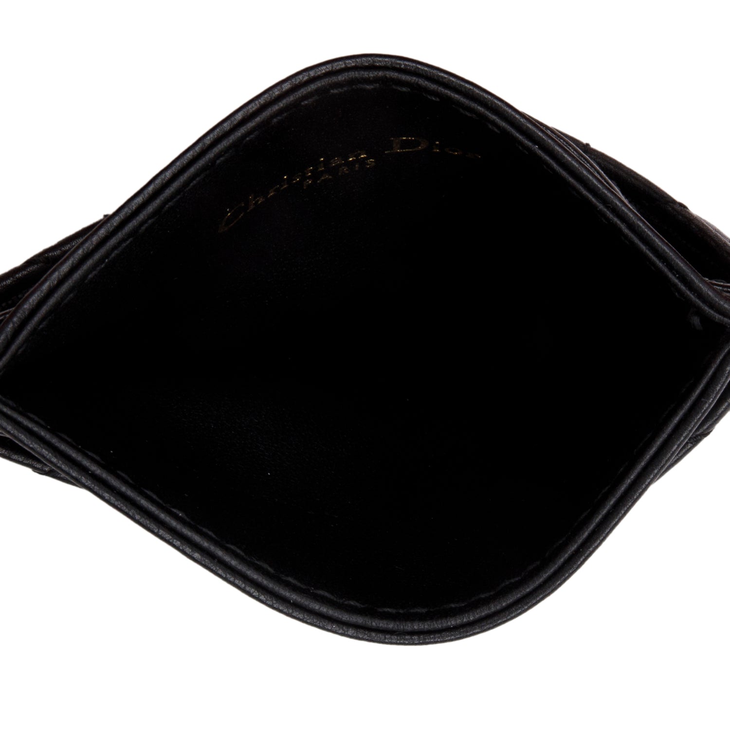 Christian Dior 2023 Black Supple Cannage Leather Caro Freesia Card Holder