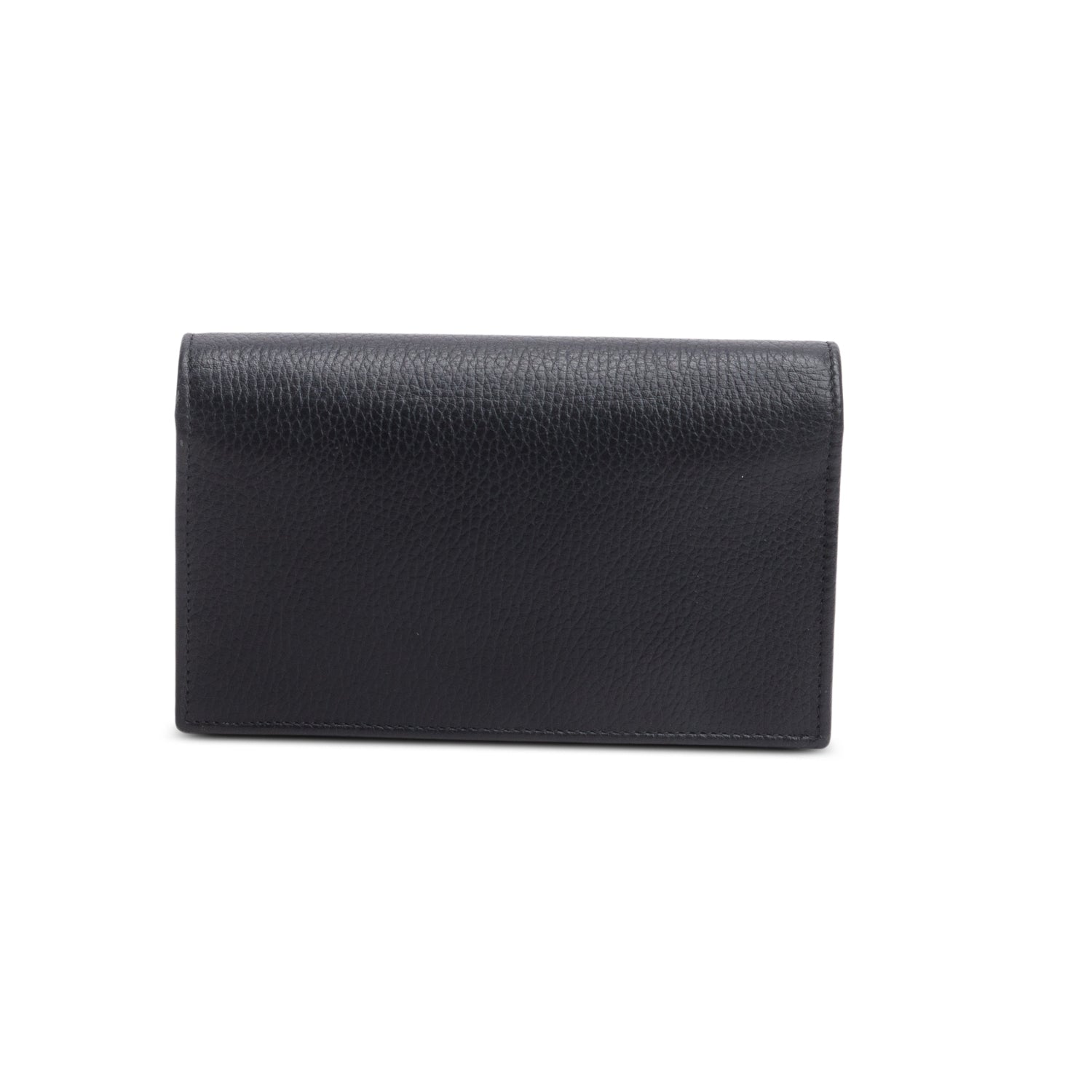 Gucci Black Leather Interlocking G Wallet on Chain w/ Box