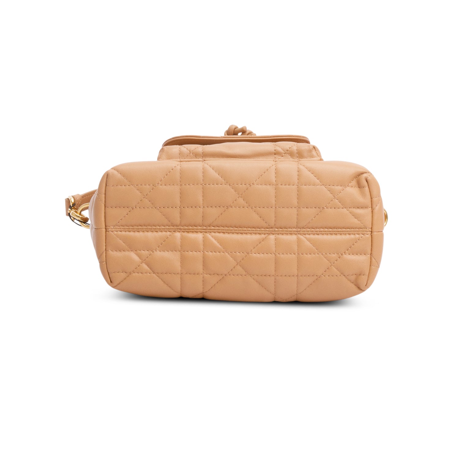 Christian Dior 2025 Brown Macrocannage Lambskin Small Caro Bucket Bag w/ Strap