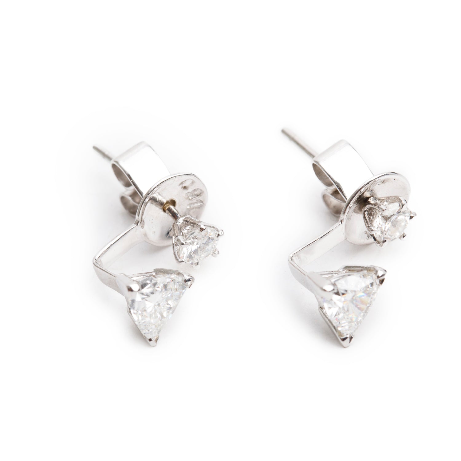 18k White Gold 1.35 tcw. Diamond Earrings