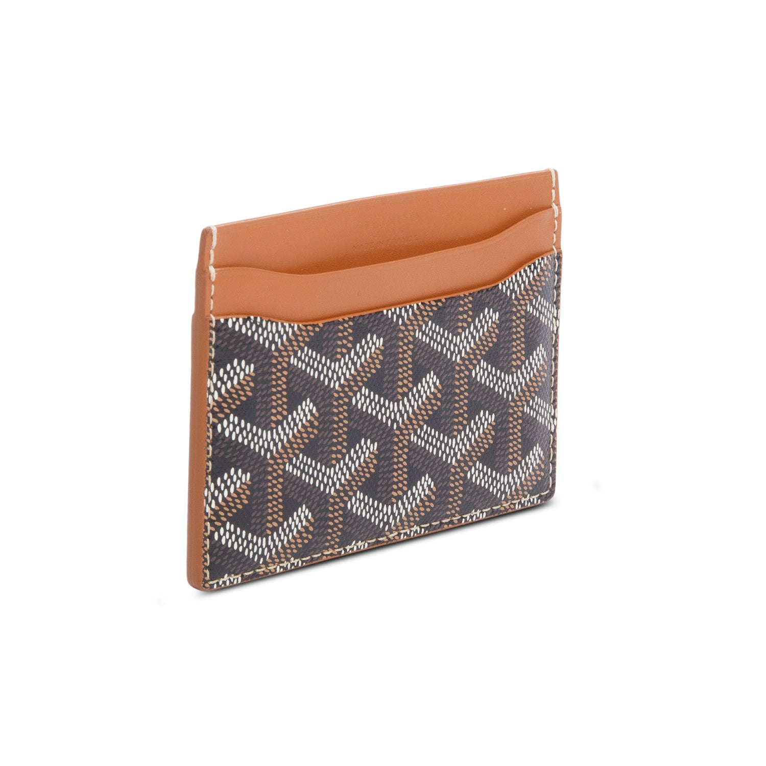 Goyard 2023 Brown Leather & Coated Canvas Saint Sulpice Card Holder w/ Box & Receipt