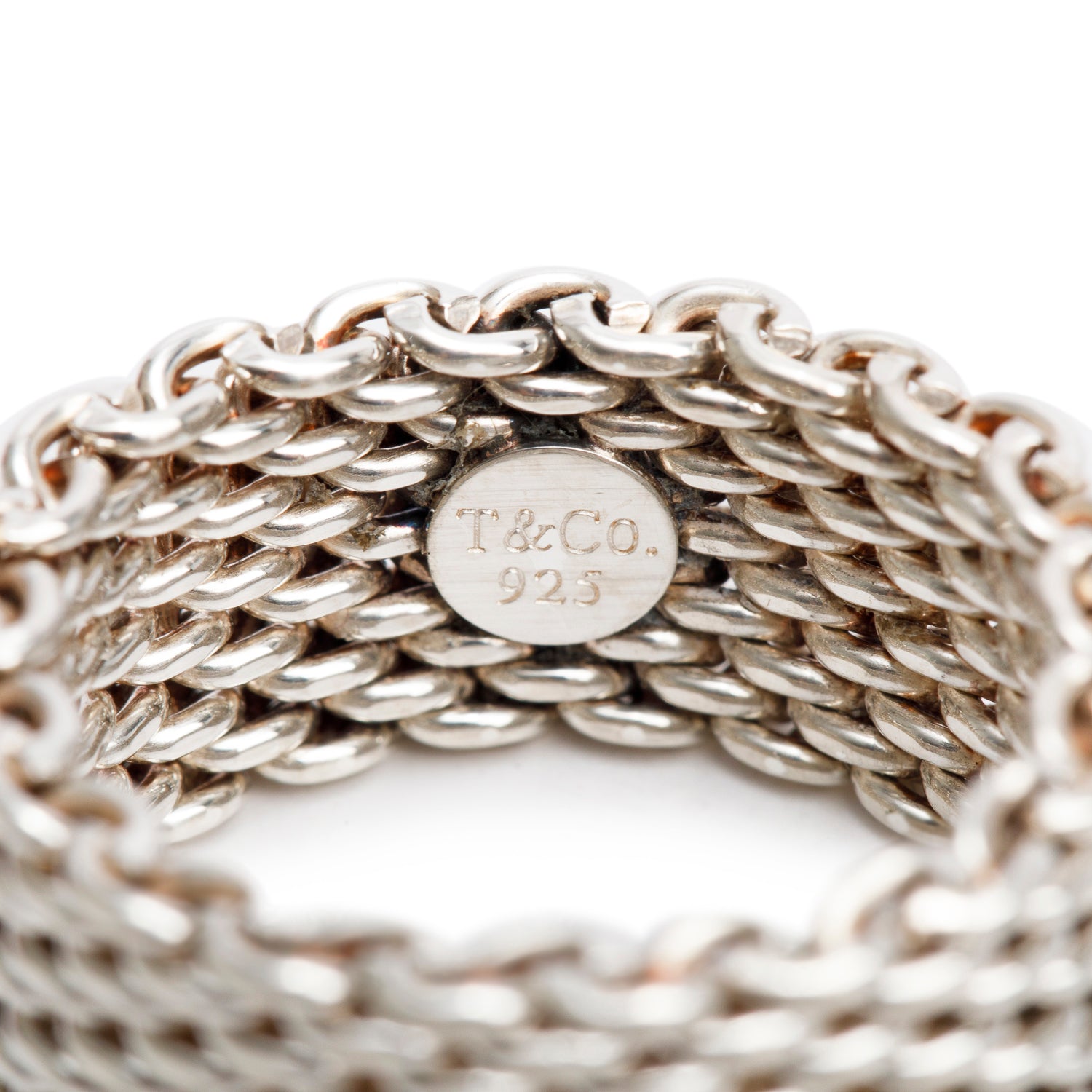 Tiffany & Co. Sterling Silver Somerset Mesh Ring, Size 8