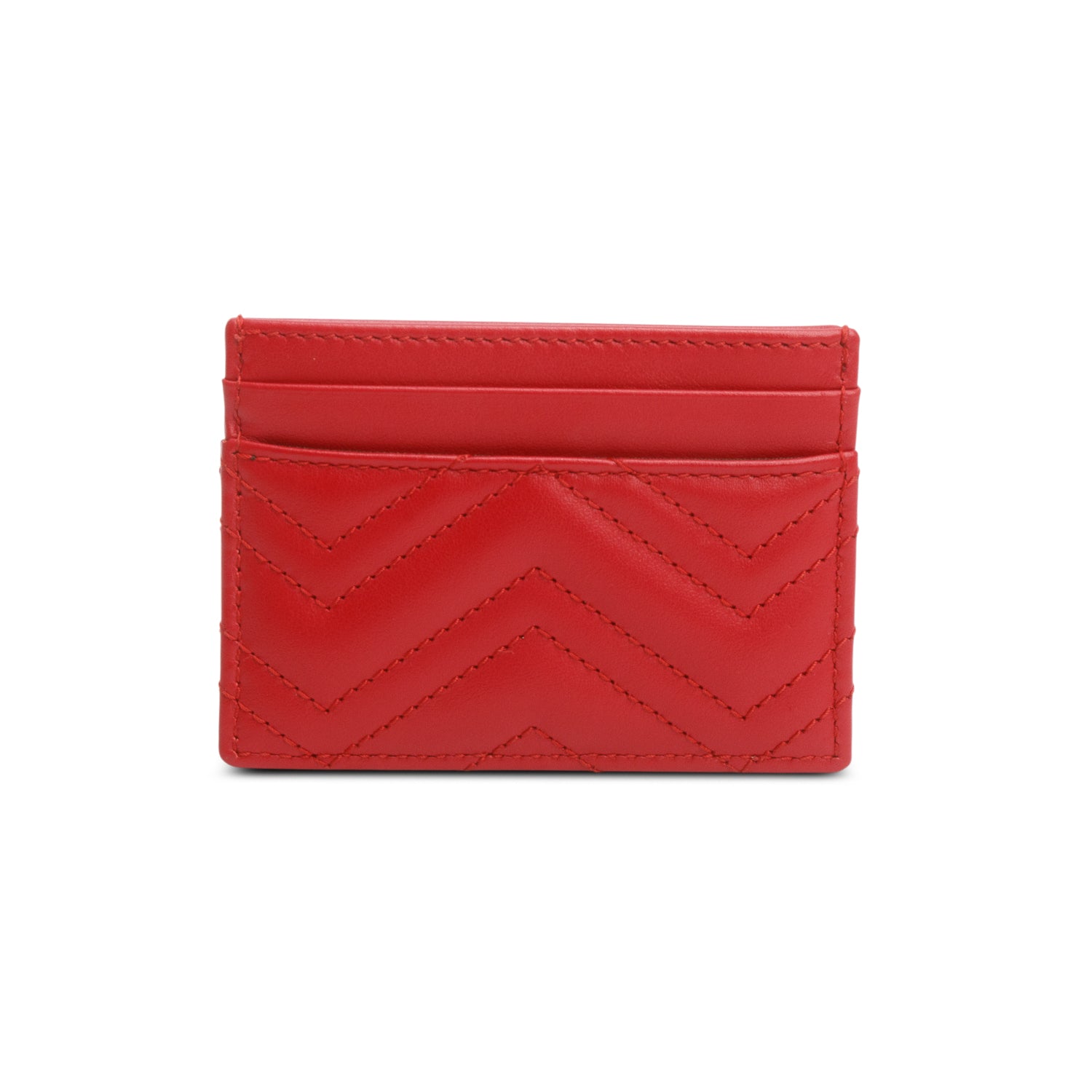 Gucci Red GG Marmont Card Case w/ Box