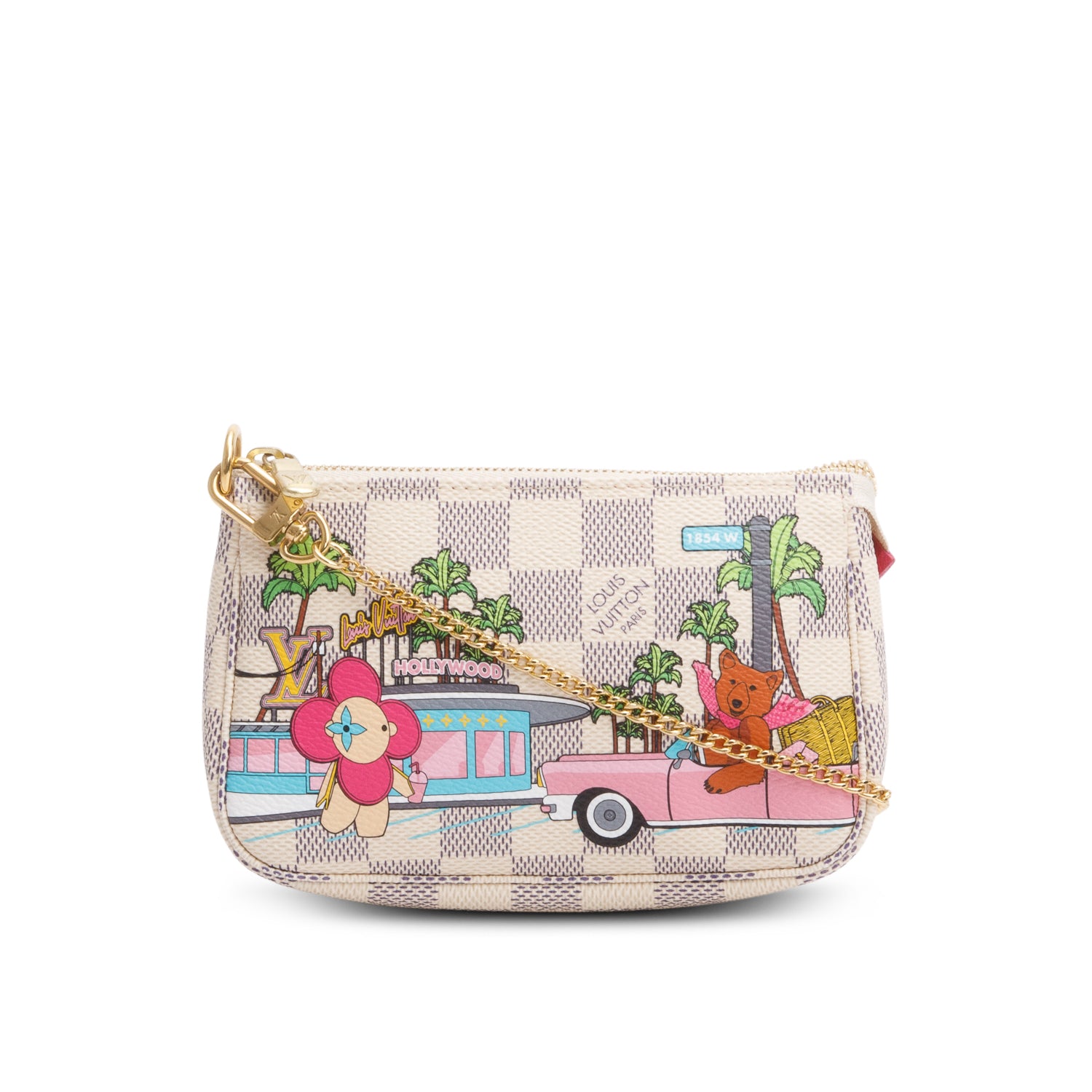 Louis Vuitton 2021 Damier Azur Animation Hollywood Mini Pochette Accessoires w/ Box & Receipt
