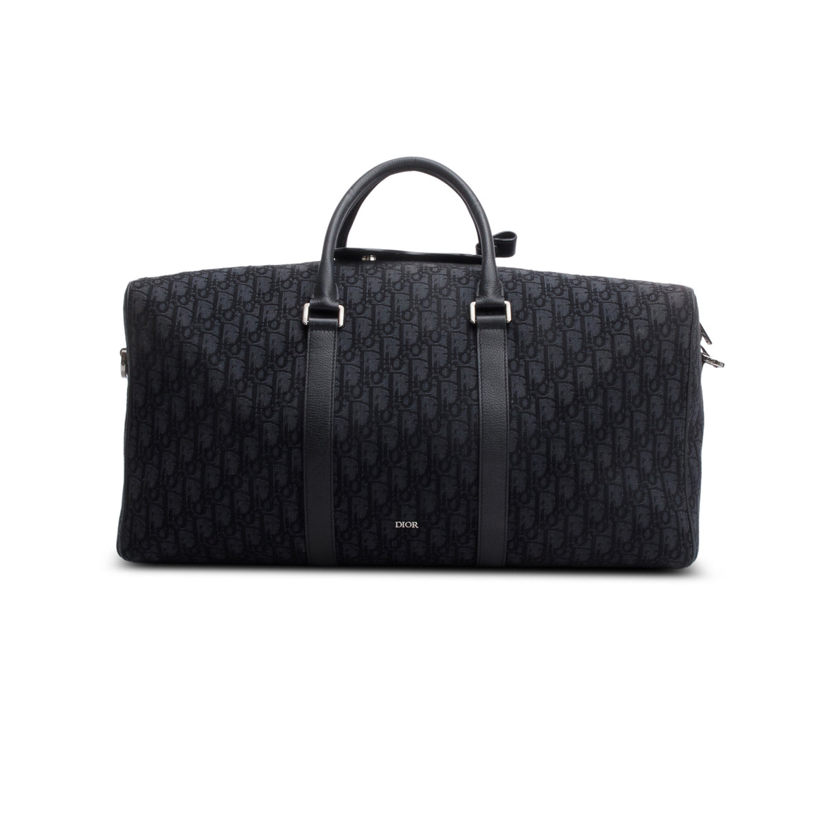 Christian Dior 2022 Black Oblique Lingot 50 Duffel Bag w/ Authenticity Card