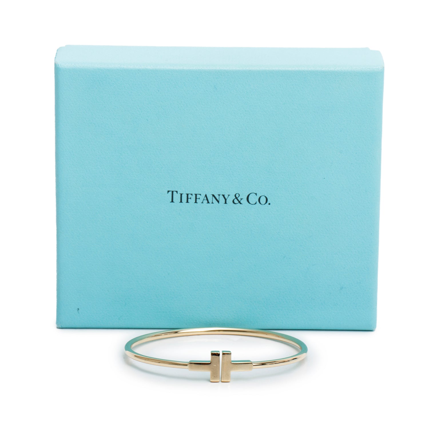 Tiffany & Co. 18k Yellow Gold T Wire Bracelet w/ Box