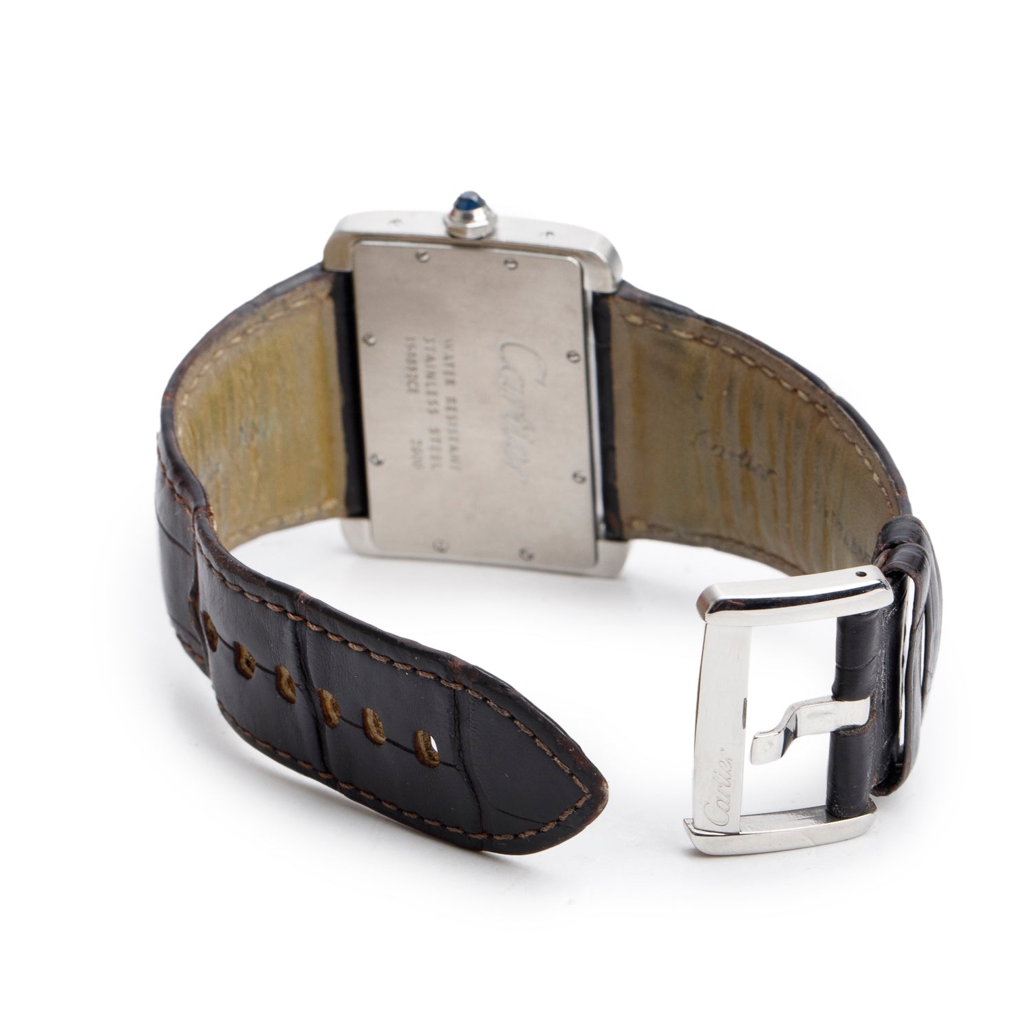 Cartier Stainless Steel Tank Divan 38 MM Quartz Watch 2600