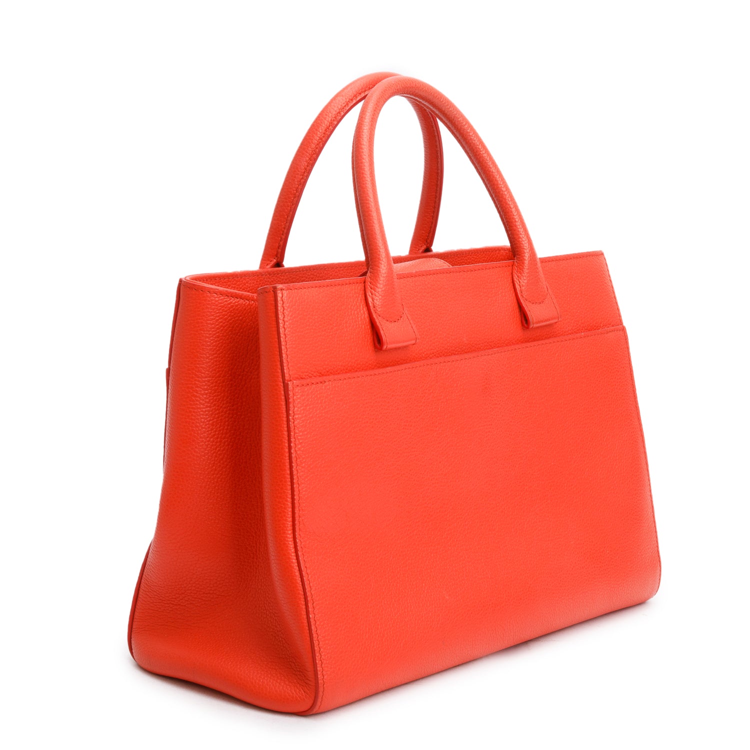 Chanel Red Grained Calfskin Small Neo Executive Shopper Tote w/ Strap