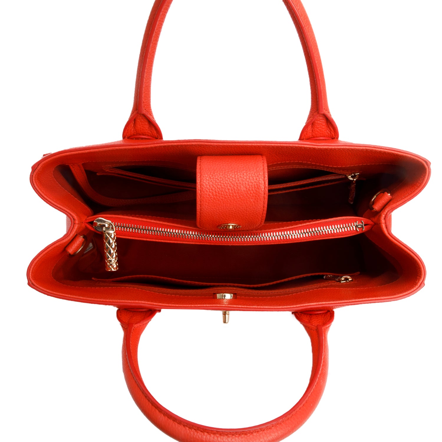 Chanel Red Grained Calfskin Small Neo Executive Shopper Tote w/ Strap