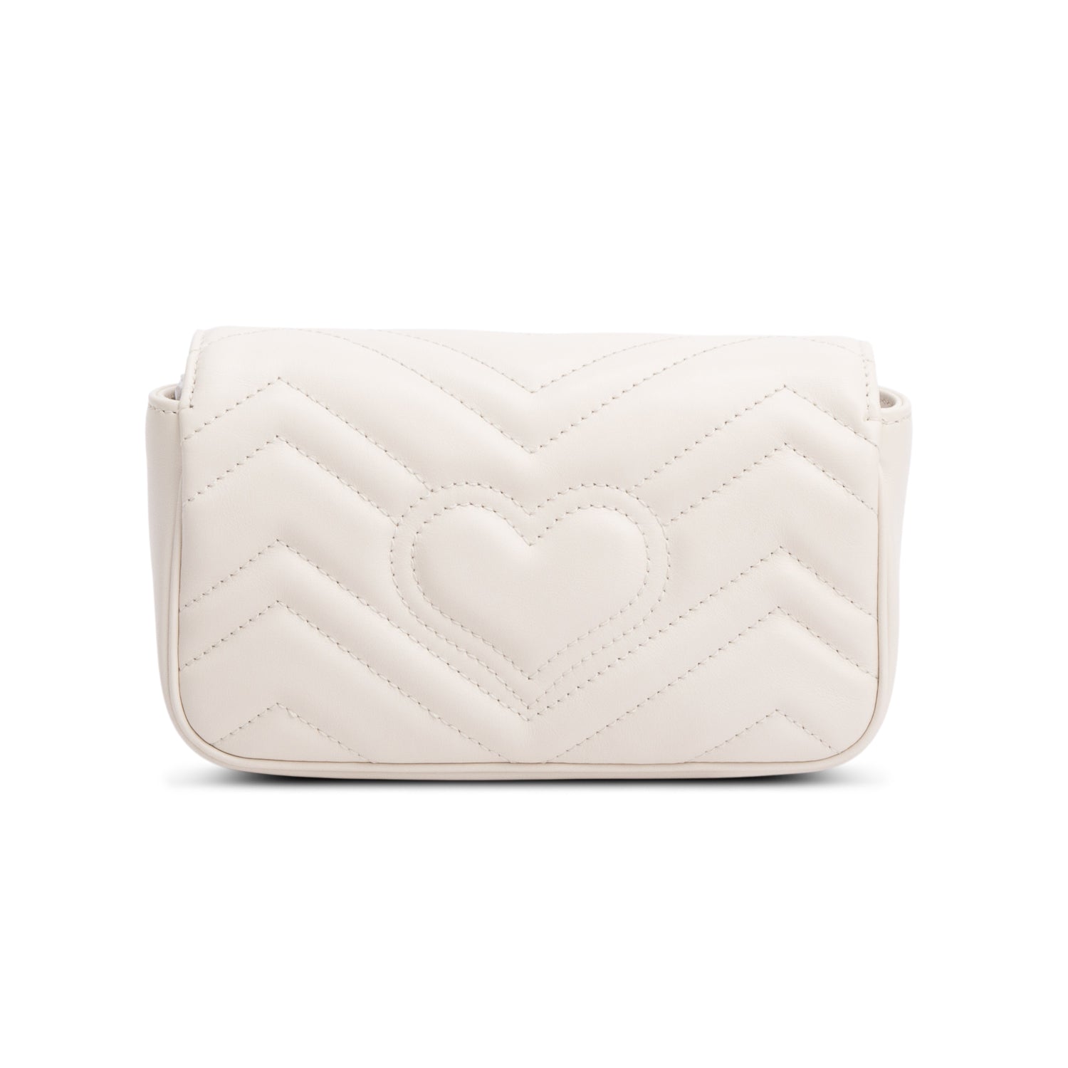 Gucci White GG Marmont Matelasse Leather Mini Shoulder Bag w/ Box