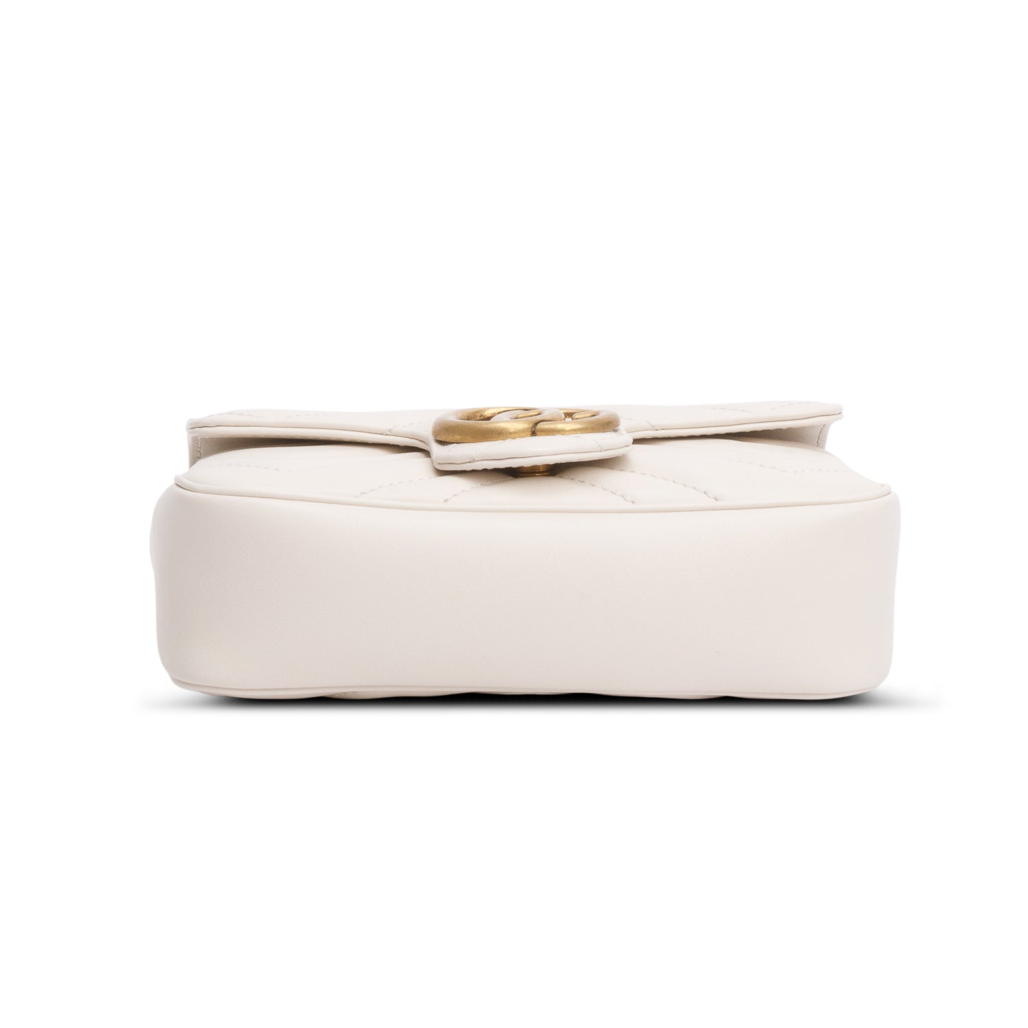Gucci White GG Marmont Matelasse Leather Mini Shoulder Bag w/ Box