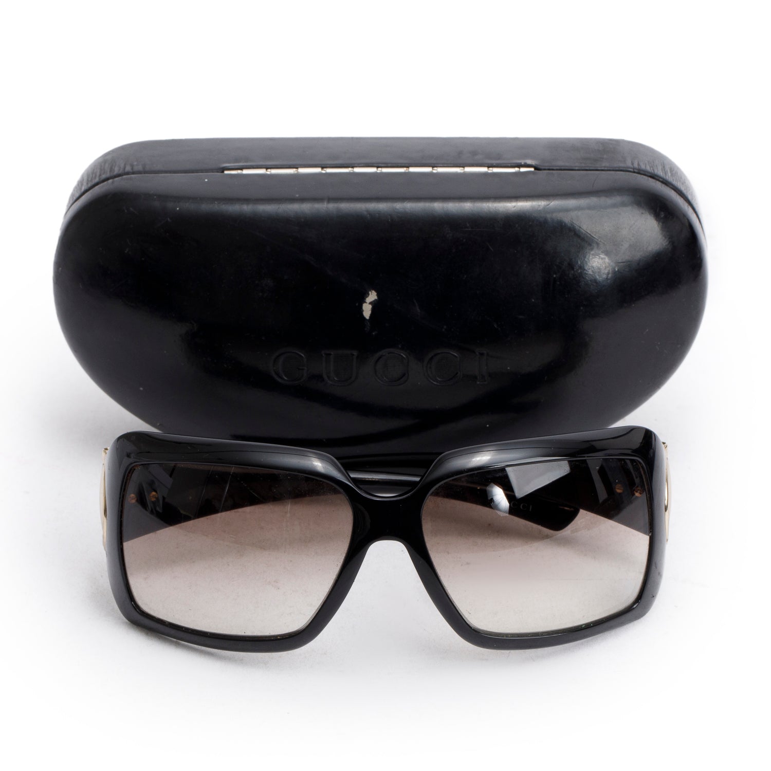 Gucci GG2562/S Black Acetate Horsebit Square Sunglasses w/ Case