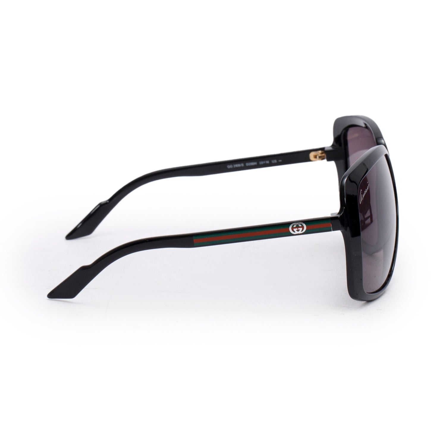 Gucci GG3108/S Black Acetate Web Interlocking G Logo Oversize Sunglasses w/ Case