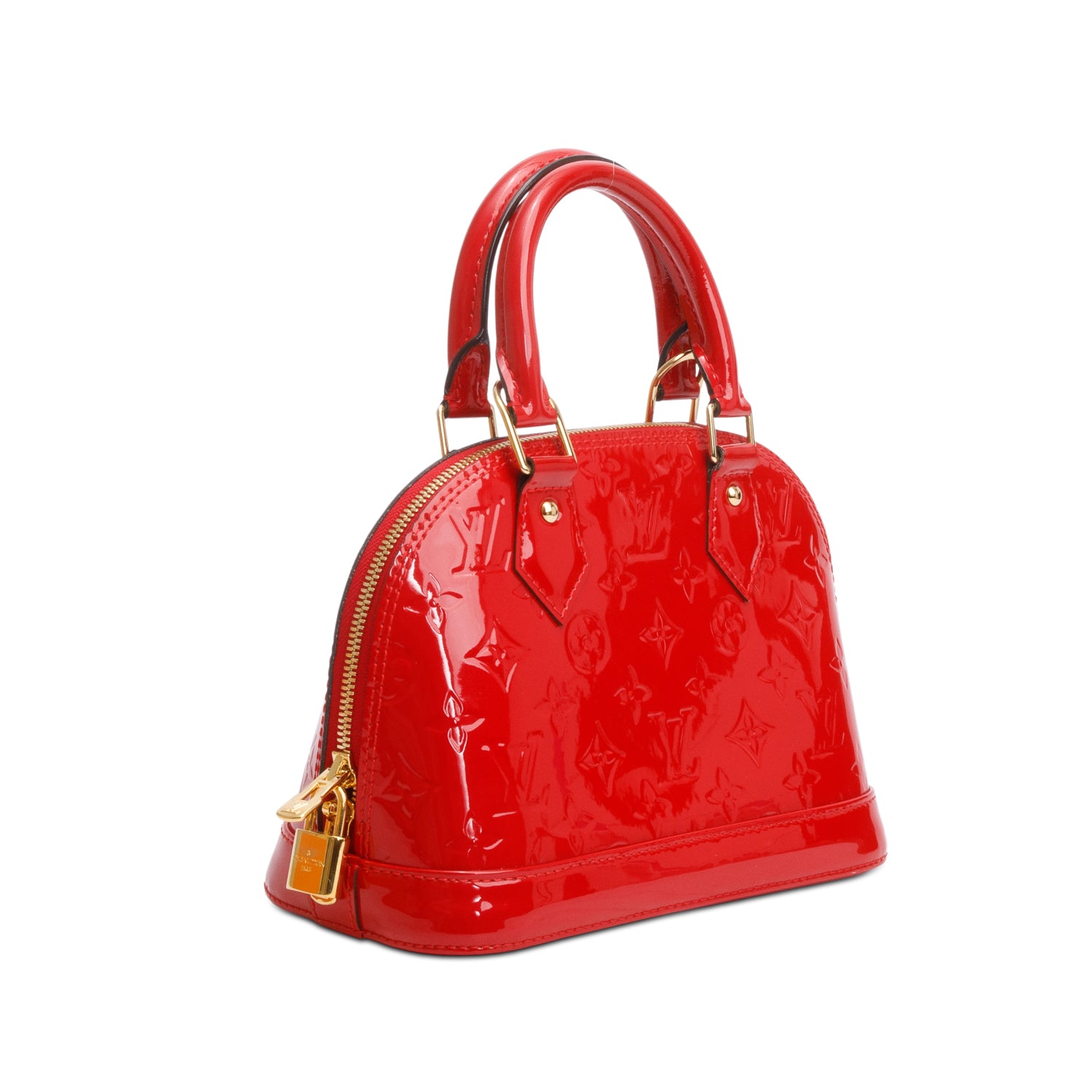 Louis Vuitton Red Monogram Vernis Leather Alma BB w/ Box & Strap