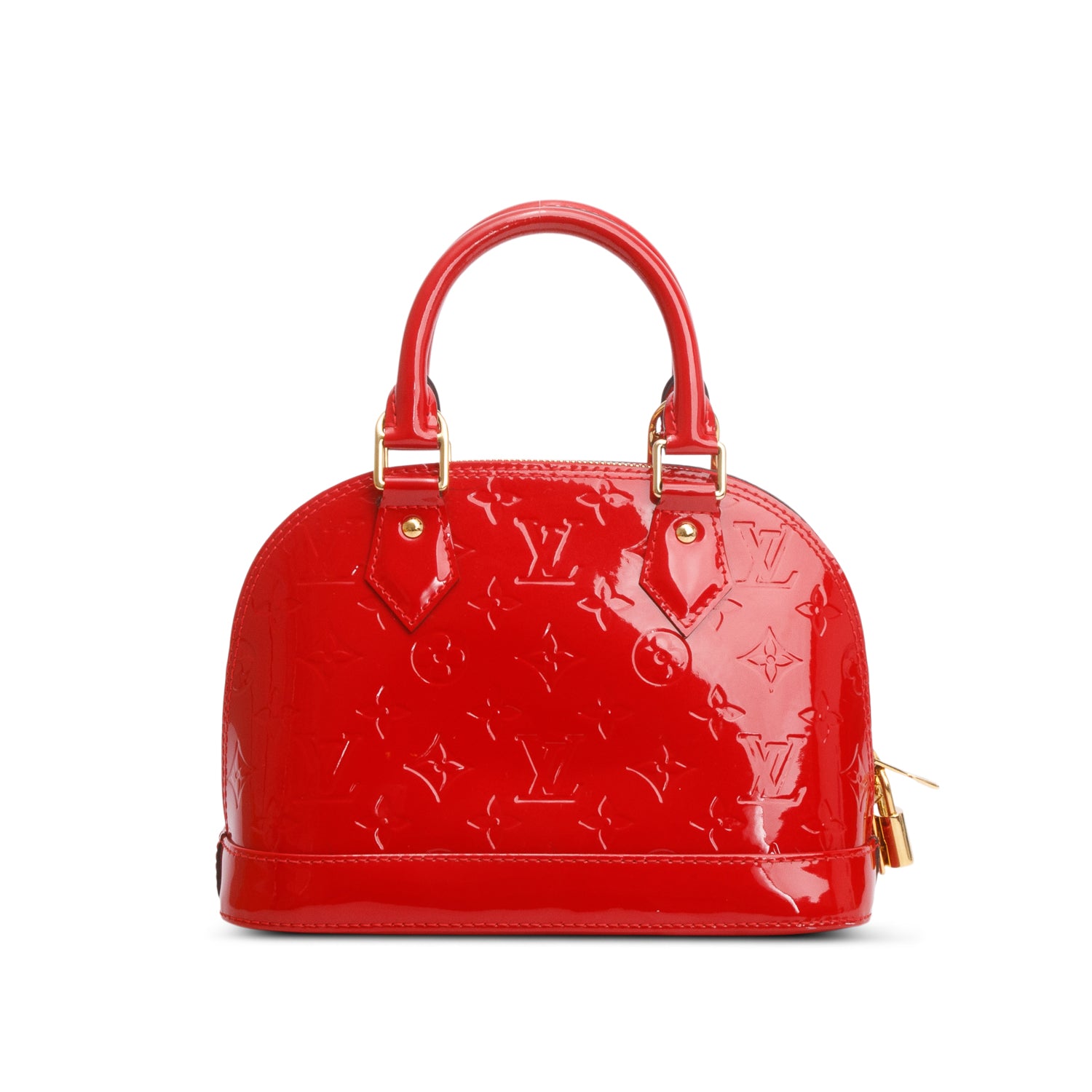 Louis Vuitton Red Monogram Vernis Leather Alma BB w/ Box & Strap