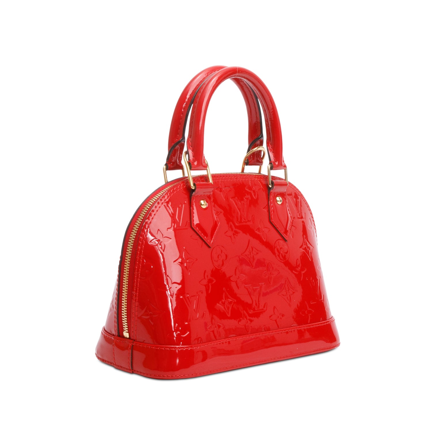 Louis Vuitton Red Monogram Vernis Leather Alma BB w/ Box & Strap