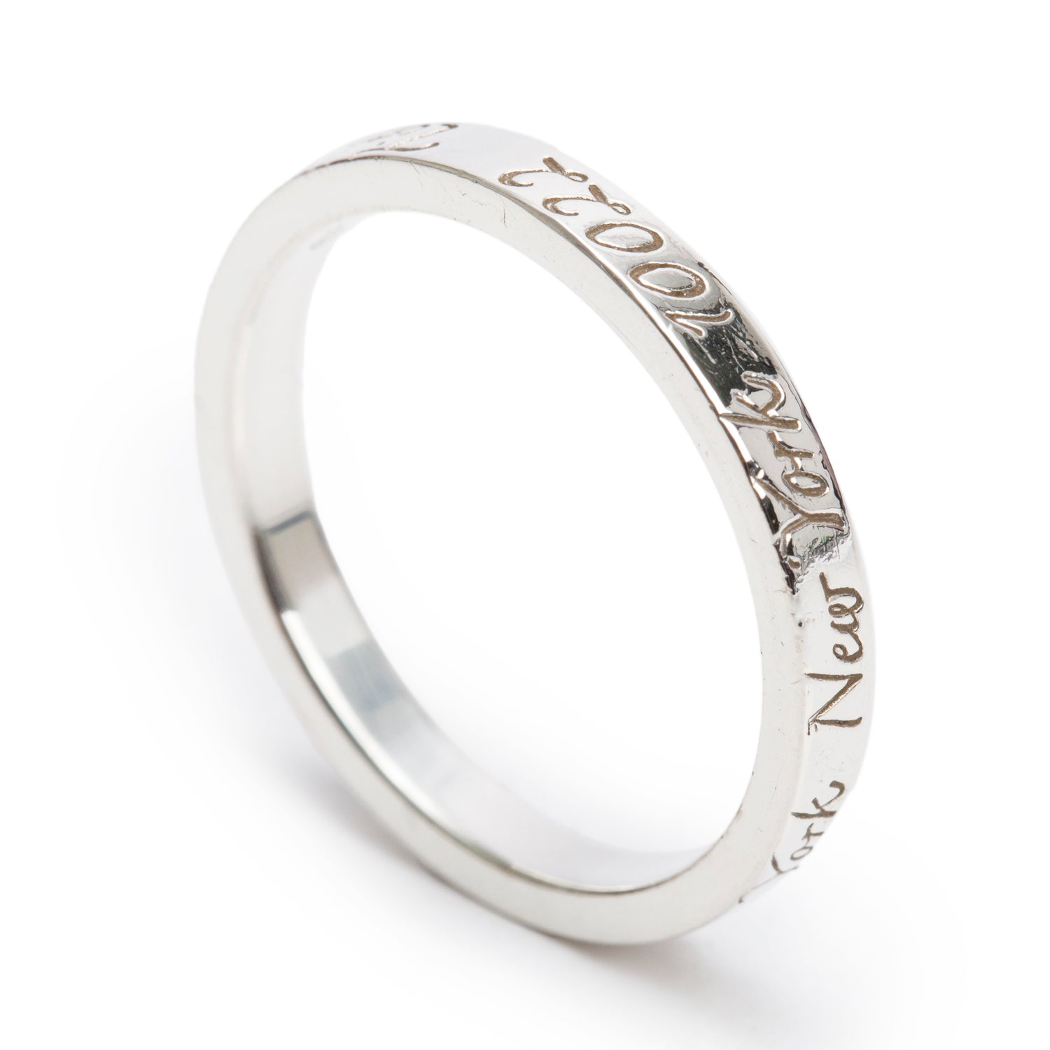 Tiffany & Co. Sterling Silver Notes Narrow Band Ring, Size 8.5