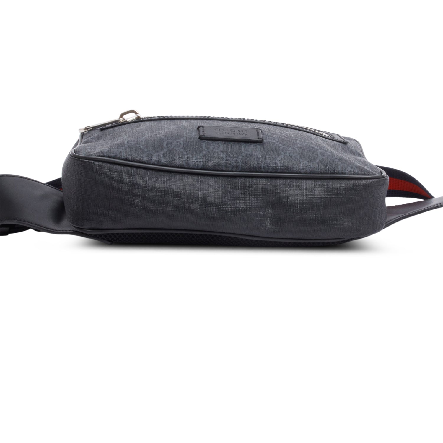 Gucci Black Soft GG Supreme Monogram Web Belt Bag