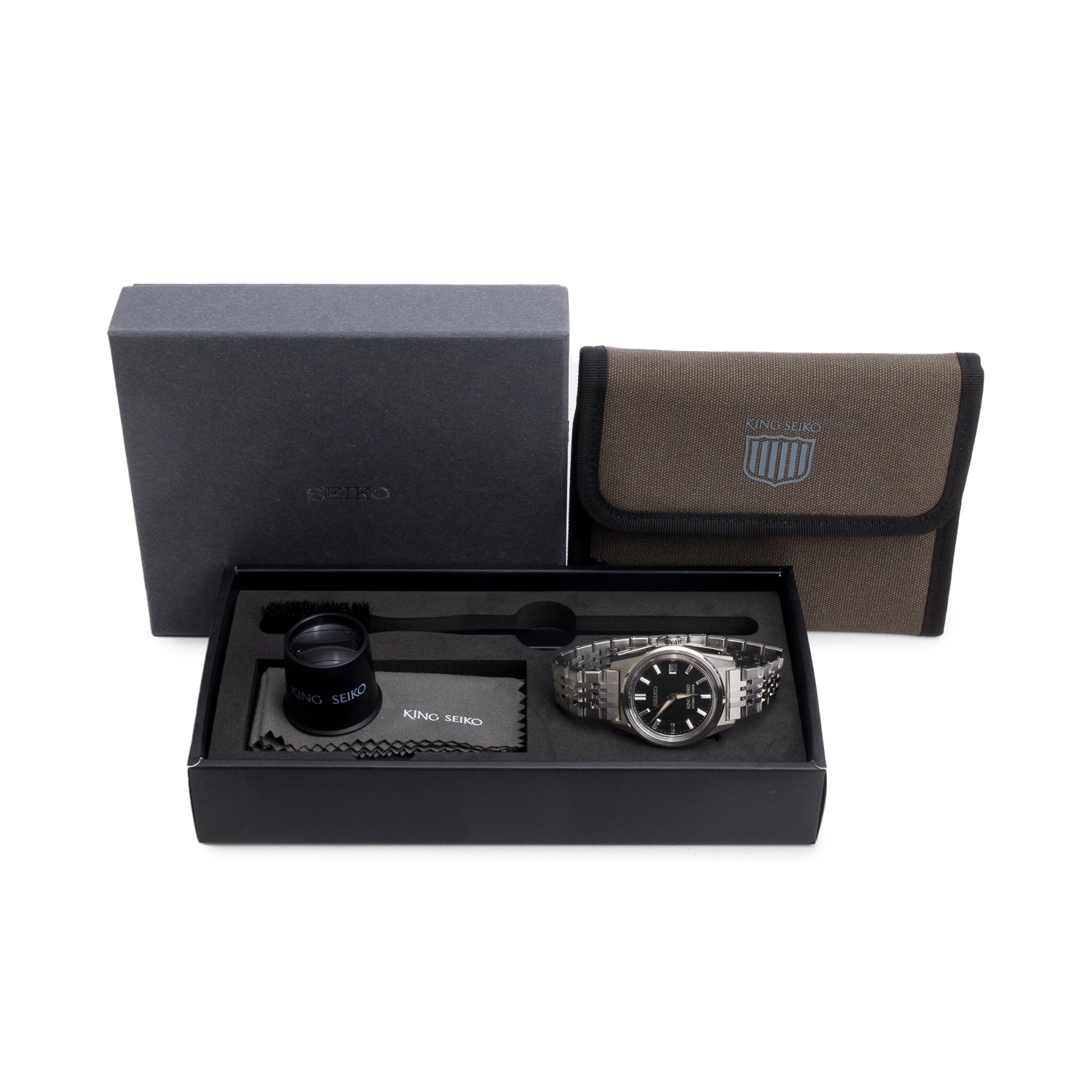 Seiko Stainless Steel King Seiko 38 MM Automatic Watch Olive Green Dial SPB391J1 w/ Box