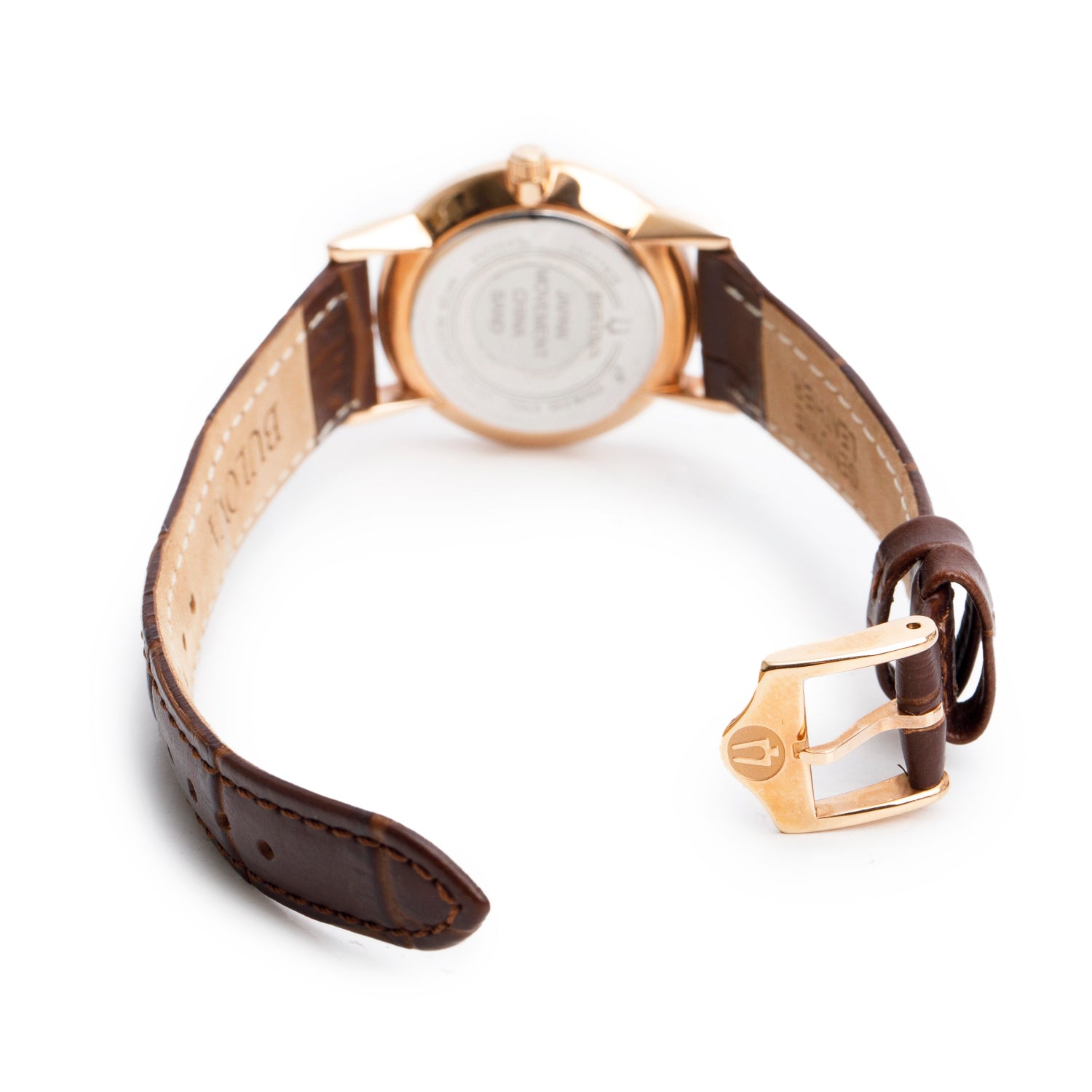 Bulova Rose Gold-Plated Stainless Steel 27 MM Quartz Watch White Dial 97L121 w/ Box