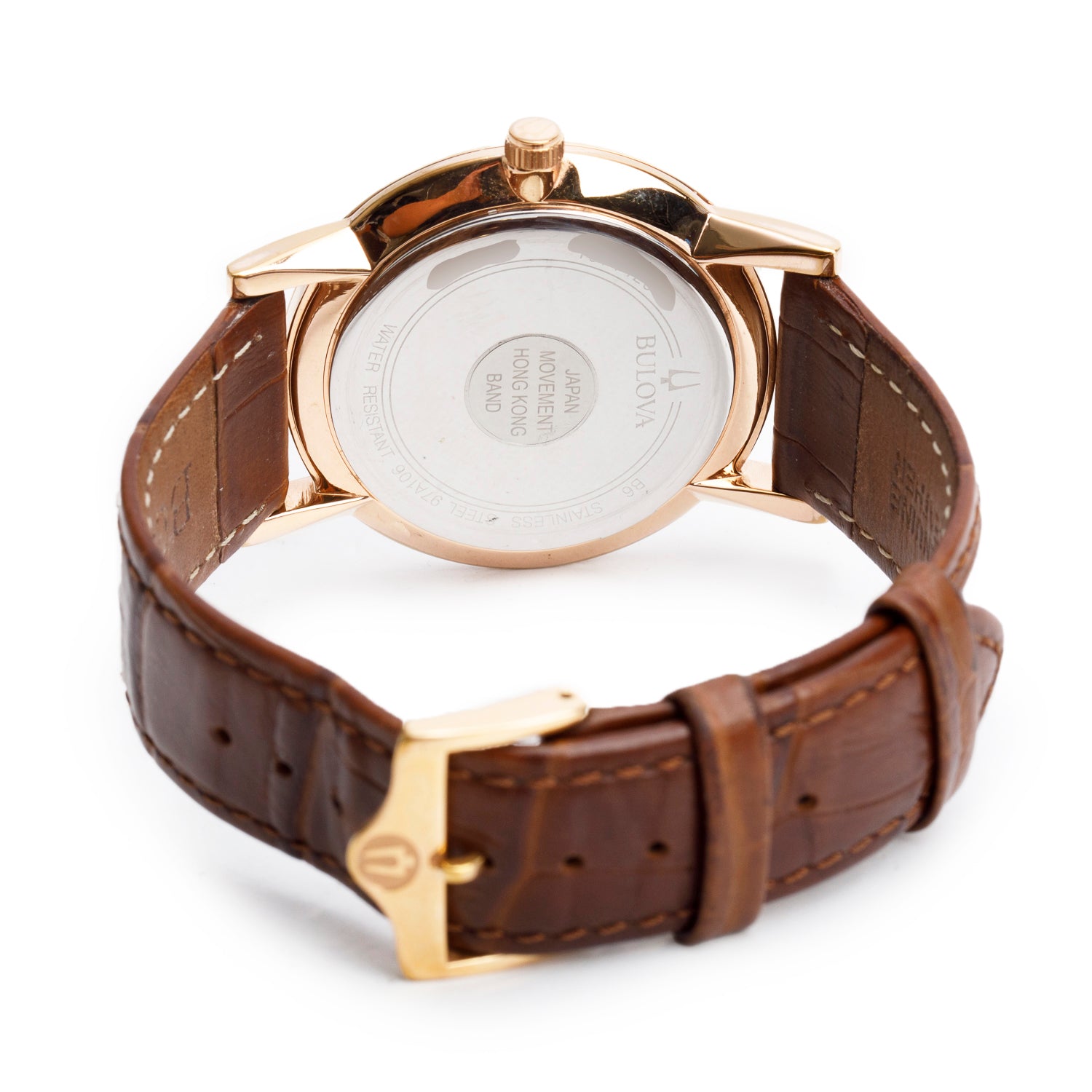 Bulova Rose Gold-Plated Stainless Steel 38 MM Classic Quartz Watch Silver Dial 97A106 w/ Box