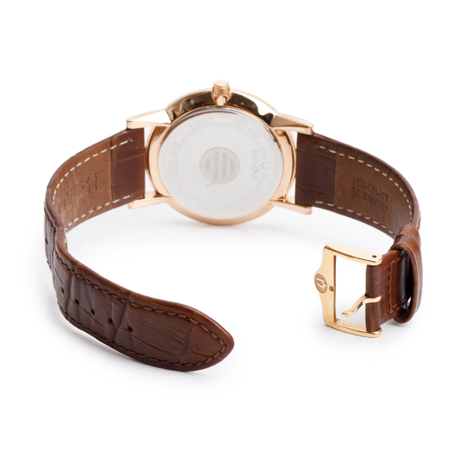 Bulova Rose Gold-Plated Stainless Steel 38 MM Classic Quartz Watch Silver Dial 97A106 w/ Box