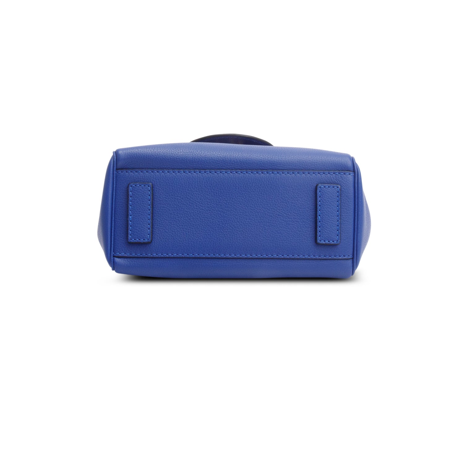 Versace Blue Grained Leather La Medusa Small Handbag w/ Straps