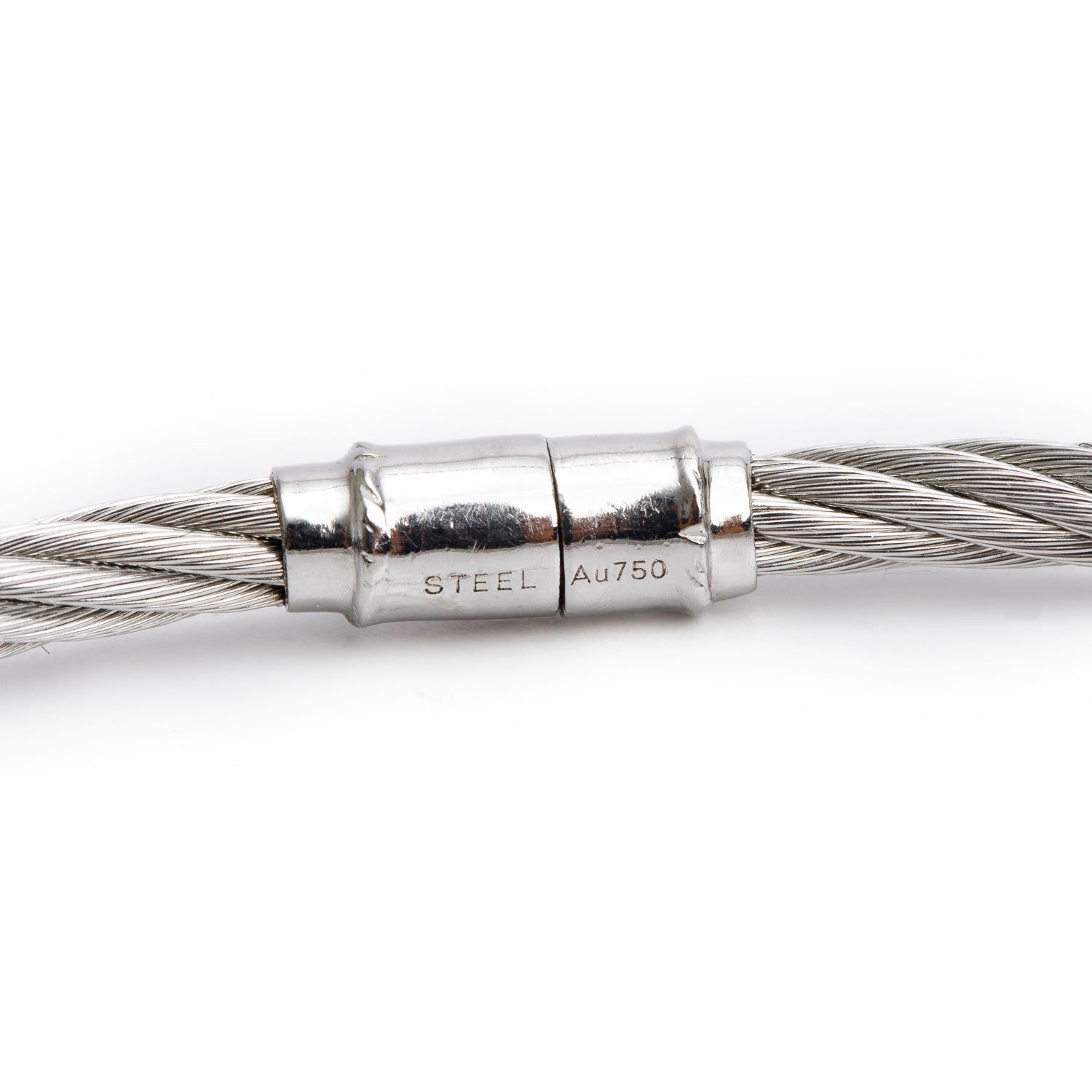 Charriol Stainless Steel & 18k White Gold Diamond Two-Station Cable Bracelet