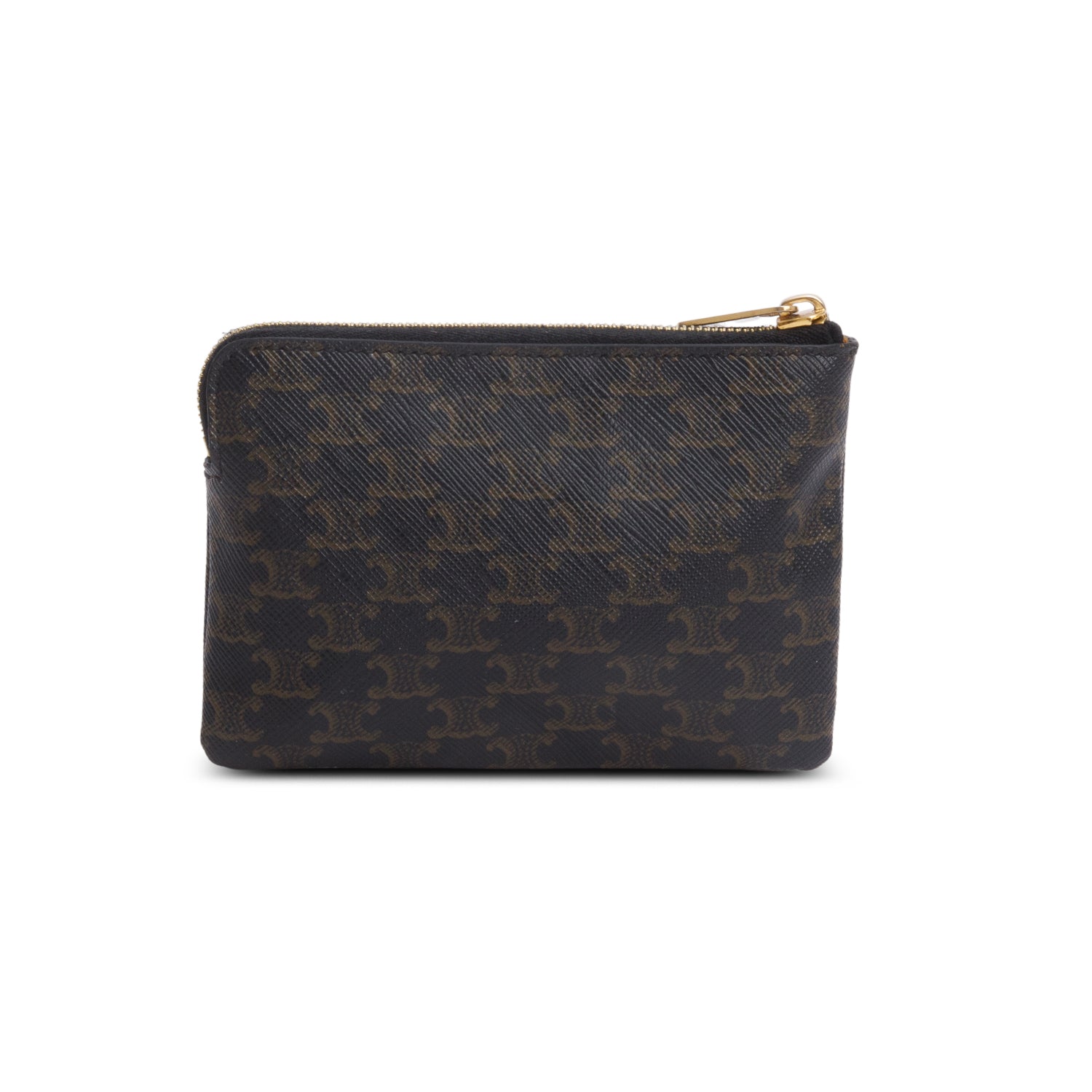 Celine 2024 Triomphe Canvas Logo Coin and Card Pouch with Hook w/ Box & Receipt