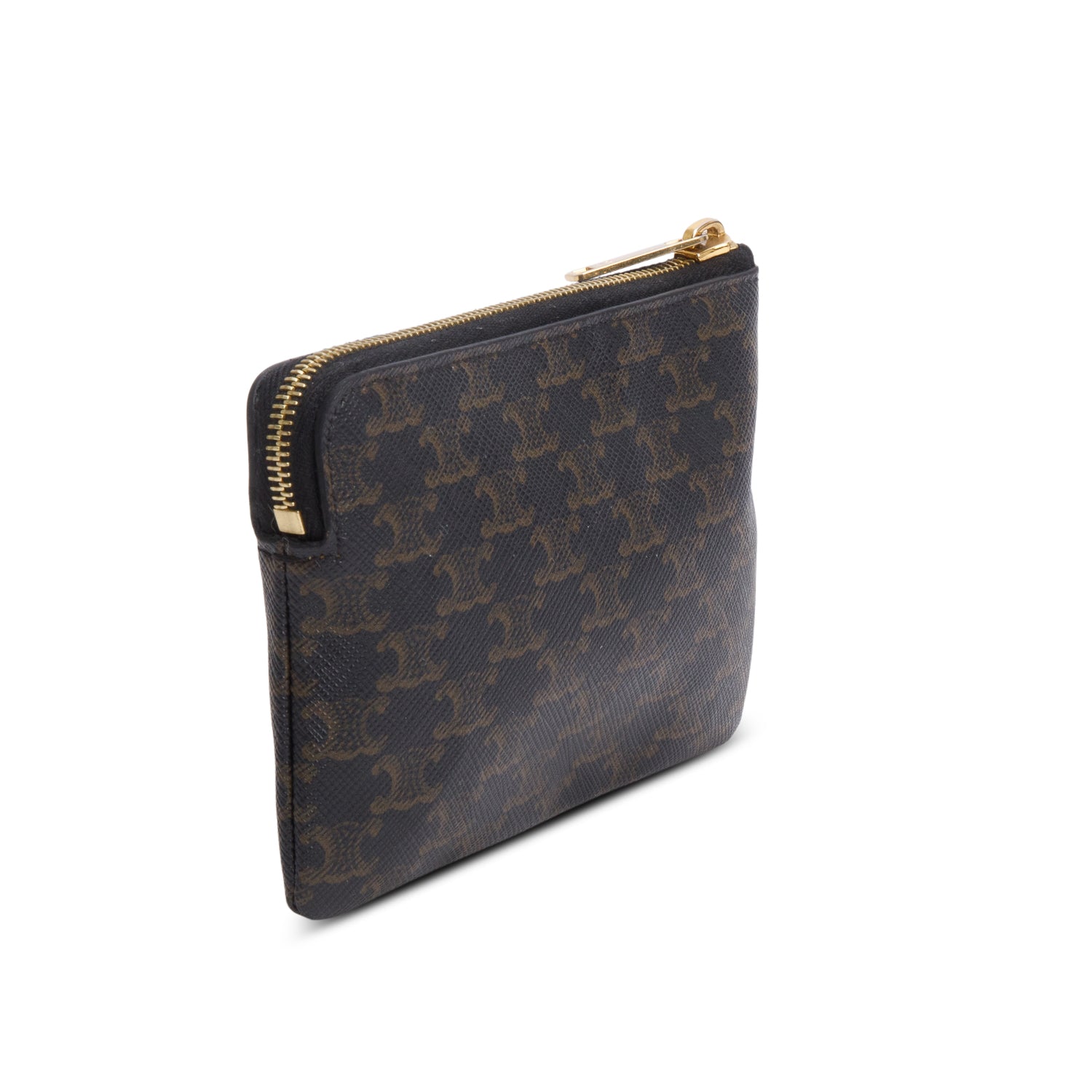 Celine 2024 Triomphe Canvas Logo Coin and Card Pouch with Hook w/ Box & Receipt