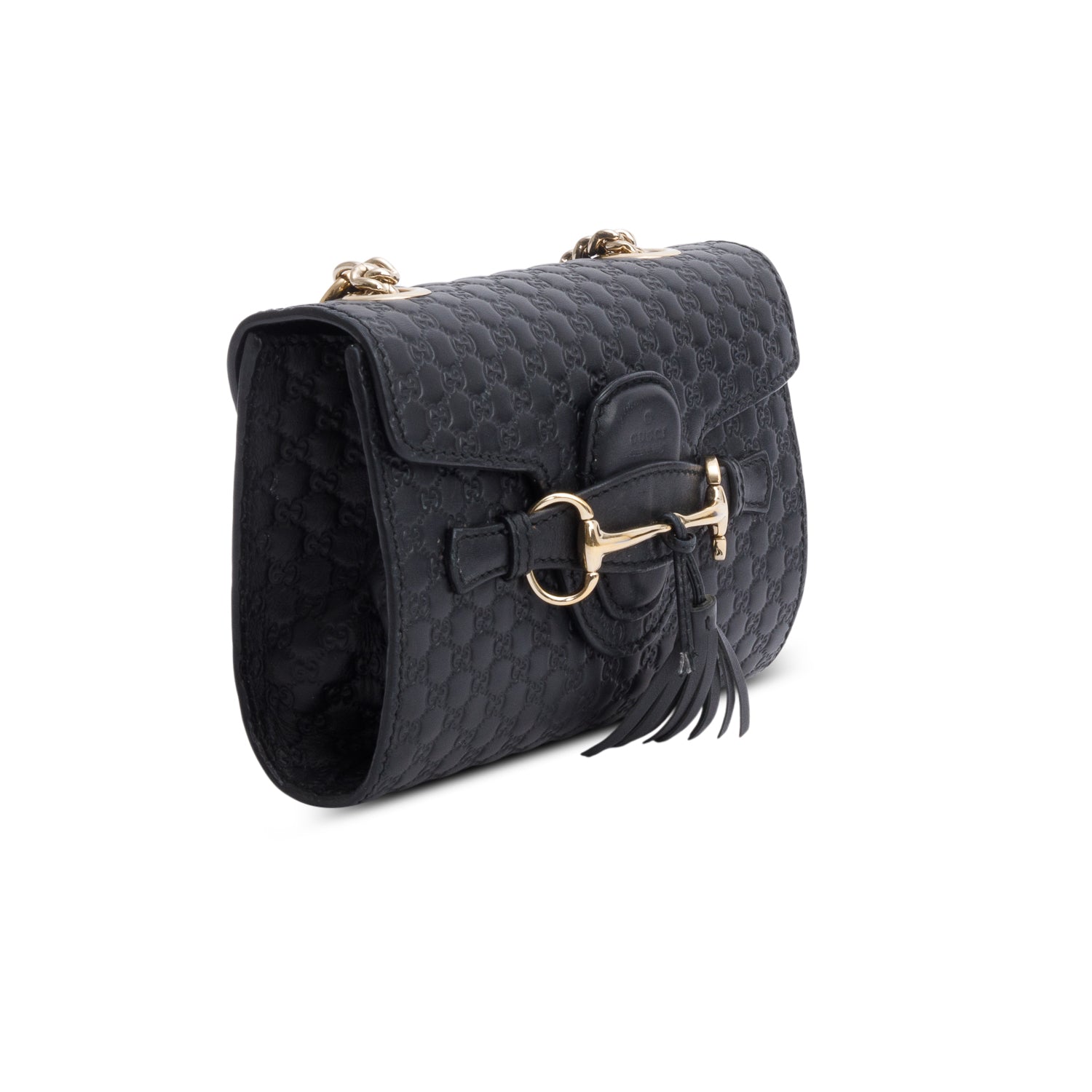 Gucci Black Microguccissima Mini Emily Horsebit Bag