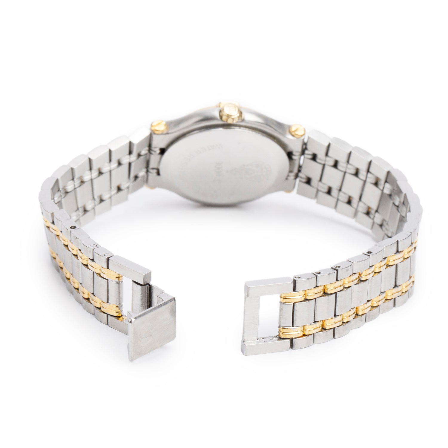 Gucci Vintage Two-Tone Stainless Steel 9000L Series 25 MM Quartz Watch Gold Dial w/ Box