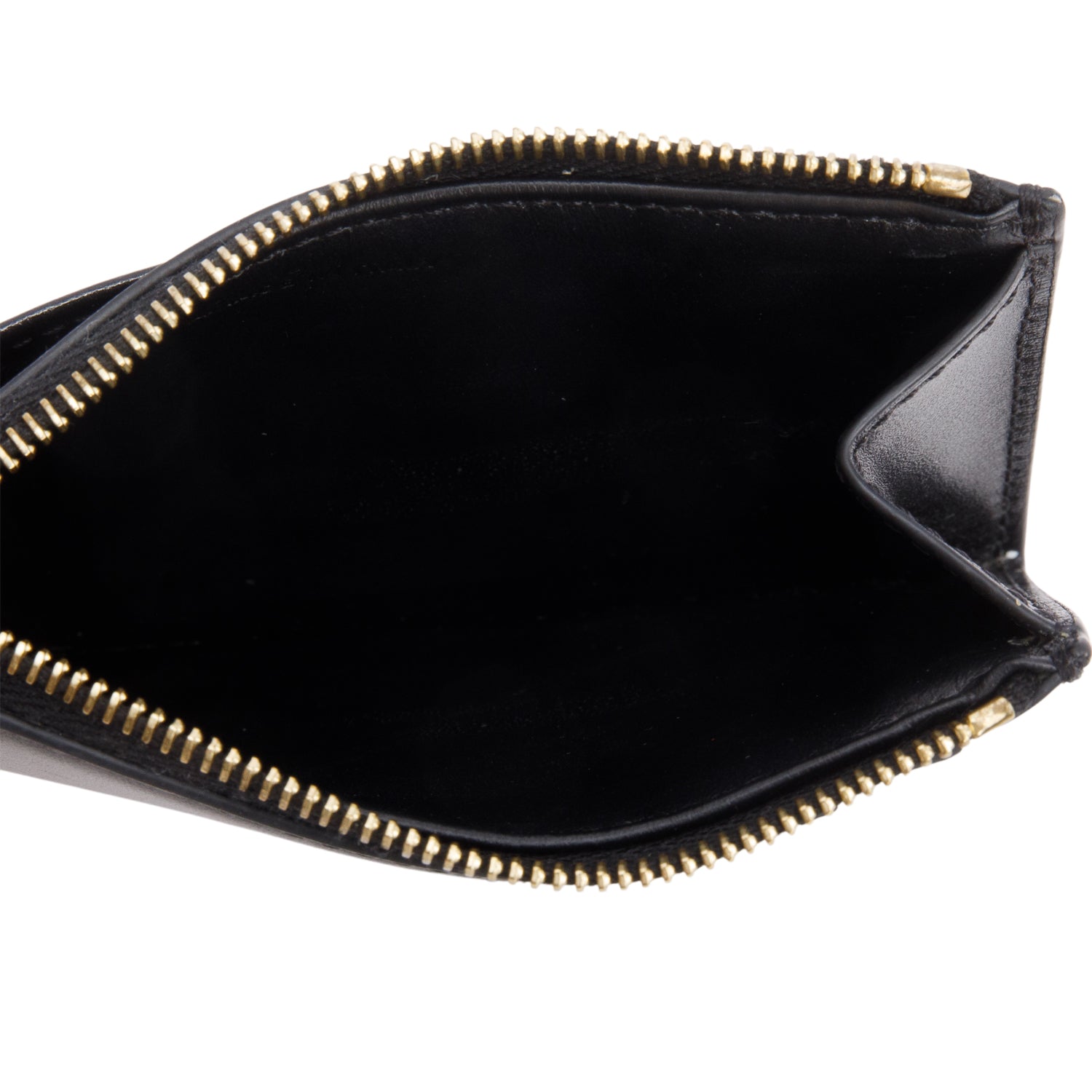 Celine 2023 Black Smooth Lambskin Triomphe Zipped Card Holder w/ Box