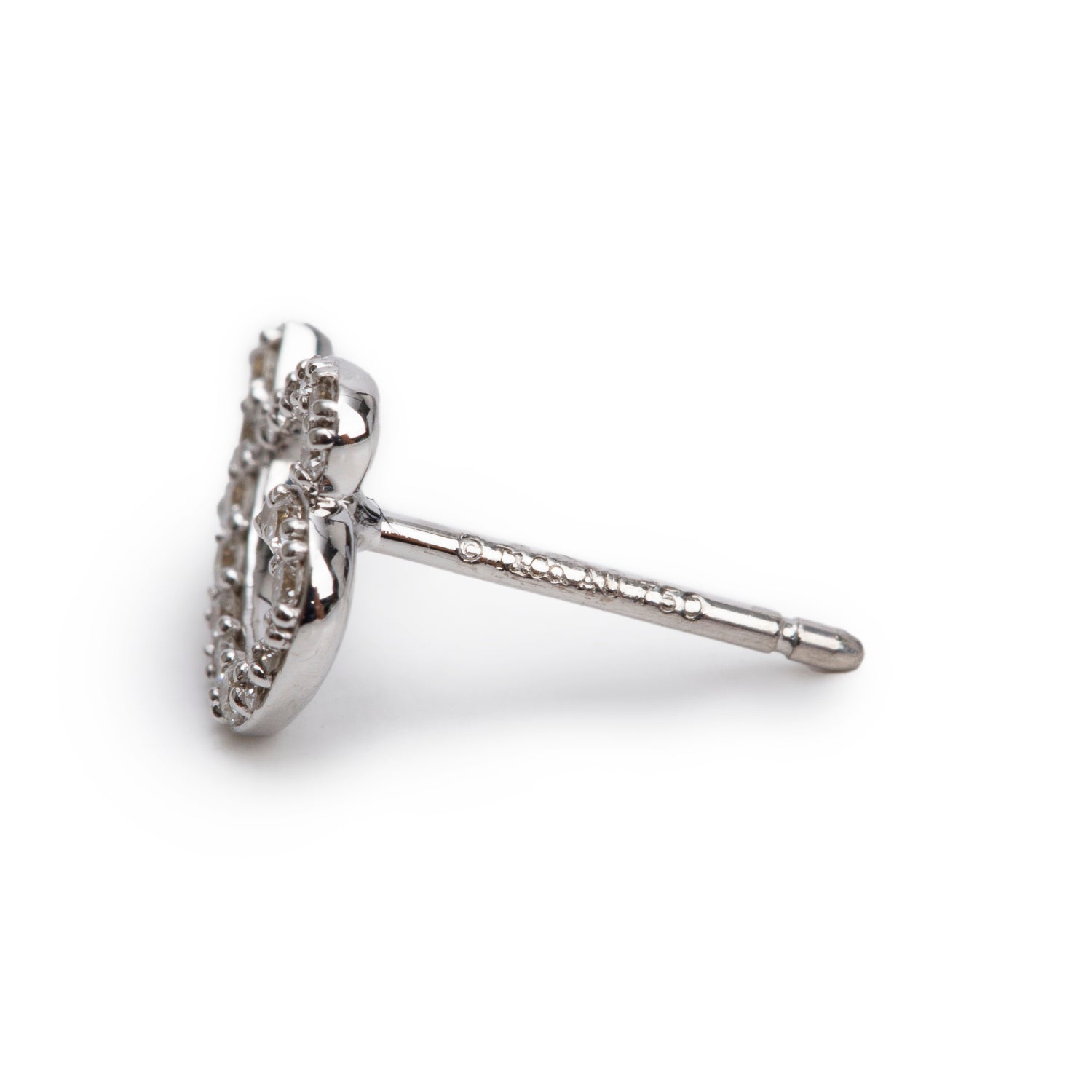 Tiffany & Co. Paloma Picasso 18k White Gold Diamond Loving Heart Mini Single Earring