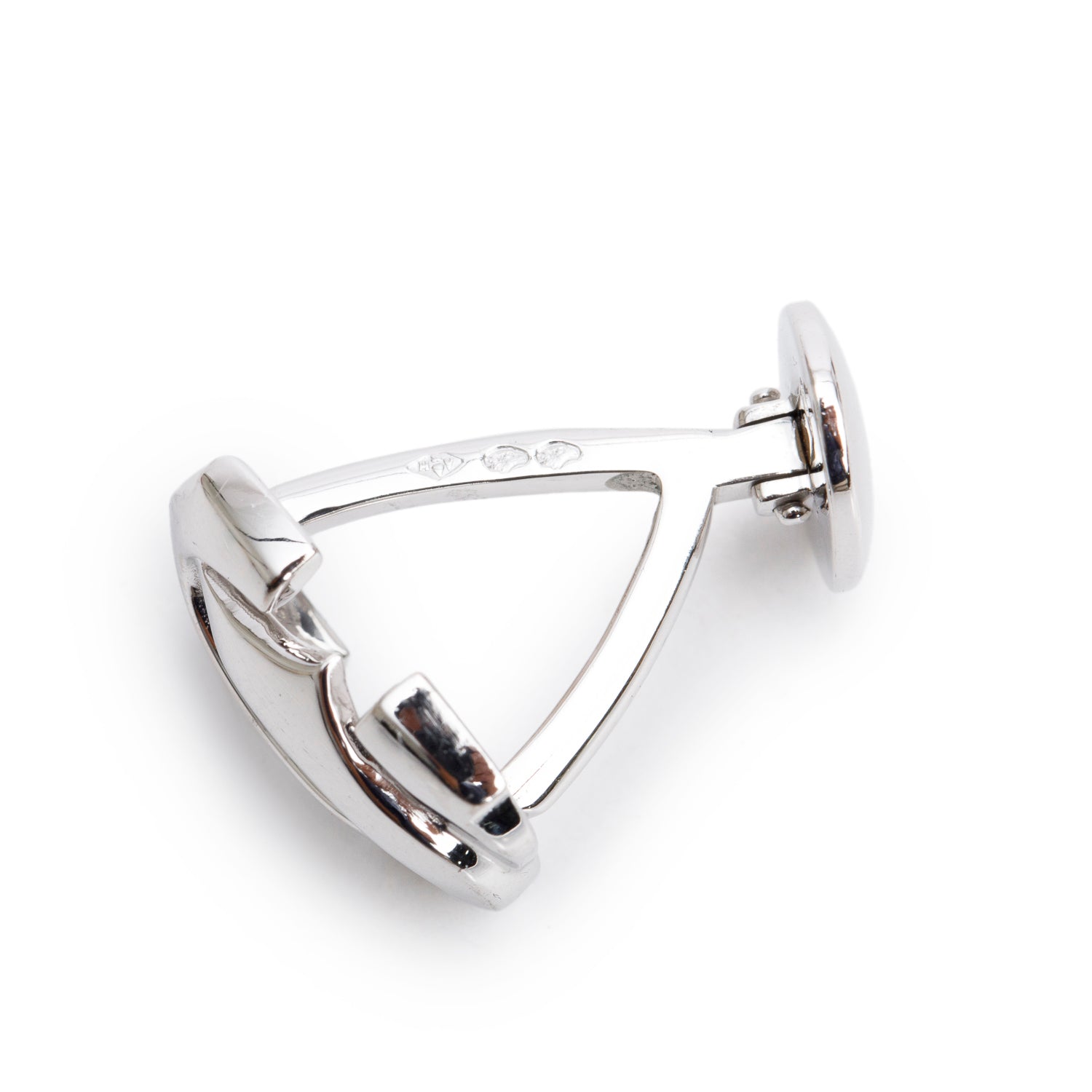 Cartier Vintage 18k White Gold Double C Logo Cufflinks