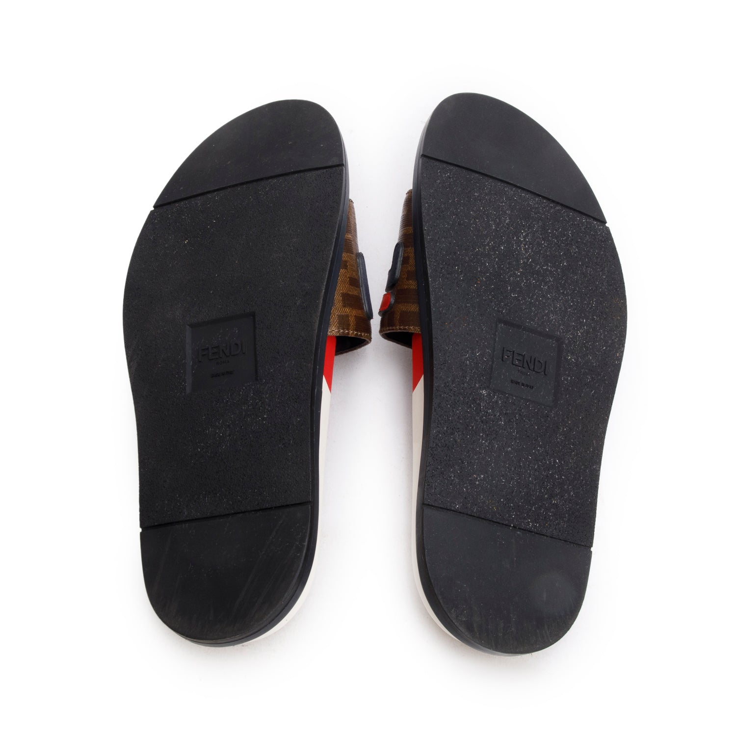 Fendi x Fila Zucca FF Logo Canvas Rubber Slides, Men’s Size 8 w/ Box