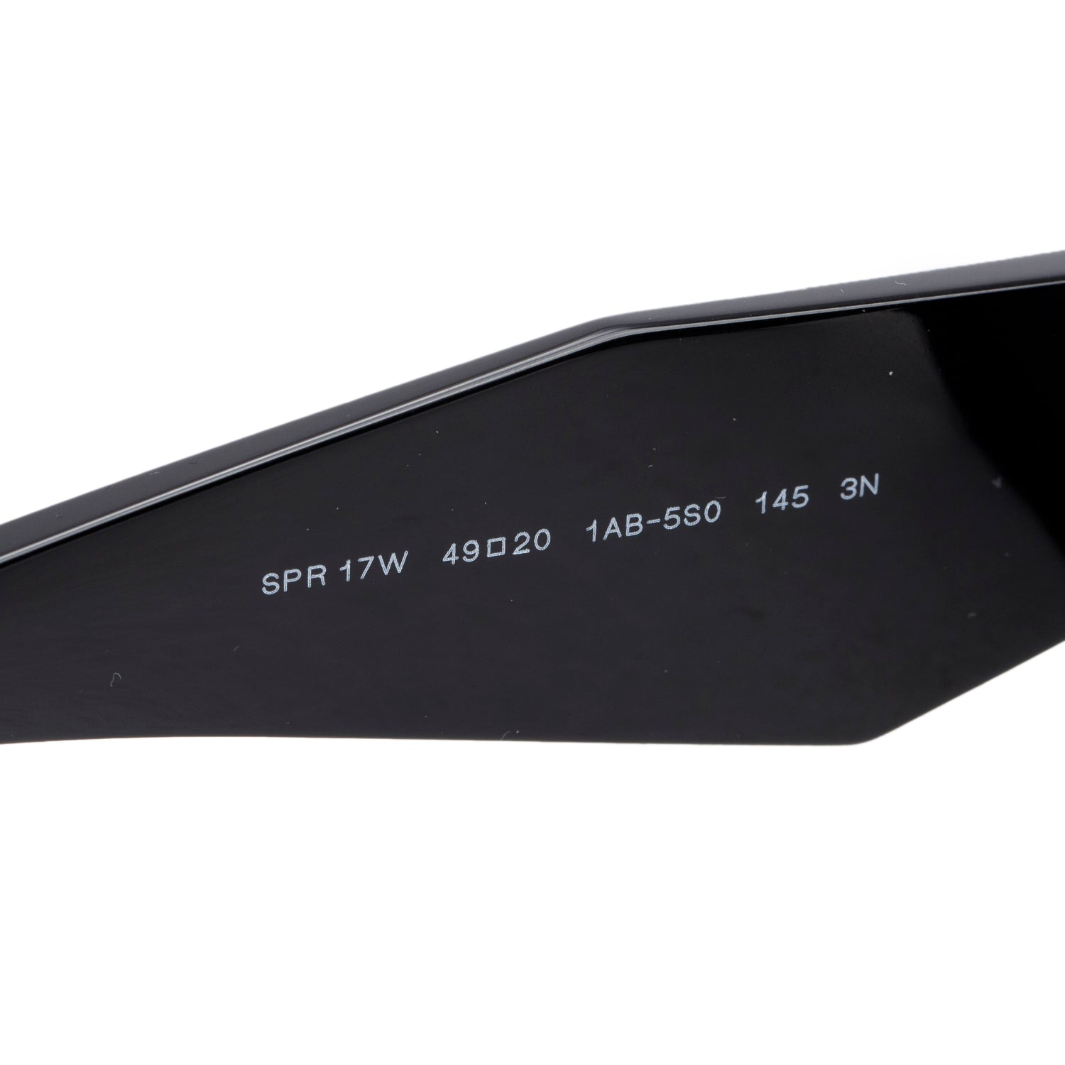 Prada SPR 17W Black Acetate Symbole Rectangular Sunglasses w/ Box & Case
